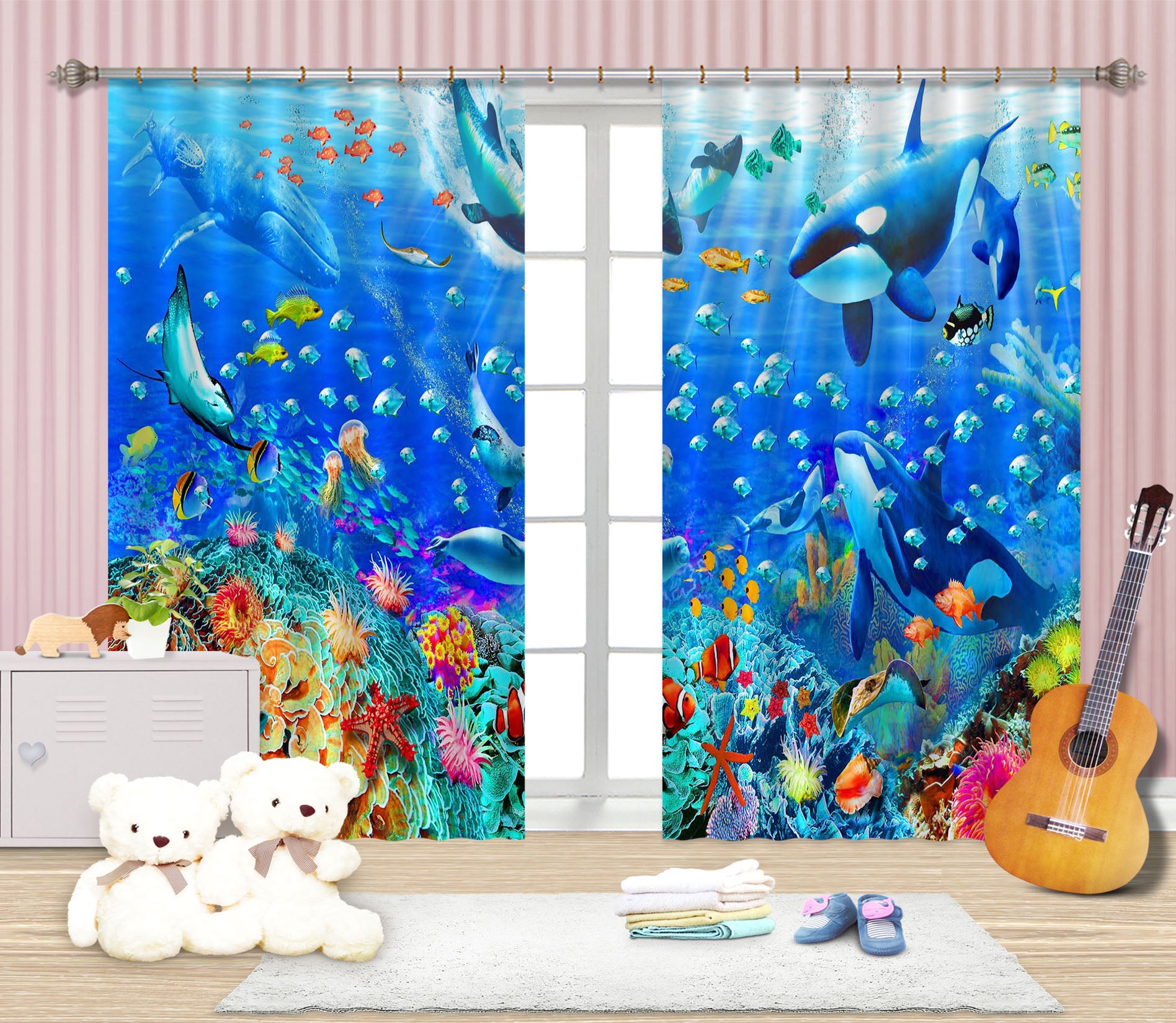 3D The Underwater World 050 Adrian Chesterman Curtain Curtains Drapes