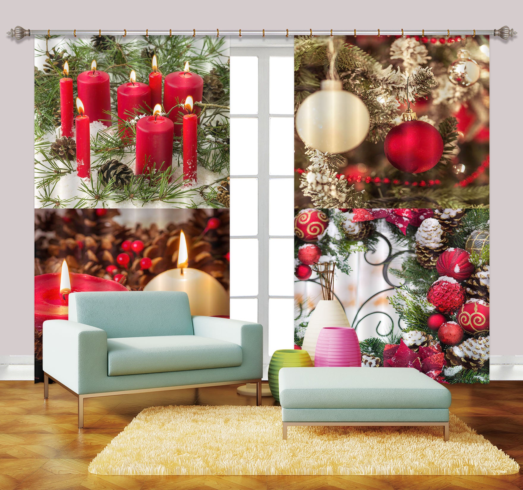3D Holiday Gift 239 Assaf Frank Curtain Curtains Drapes