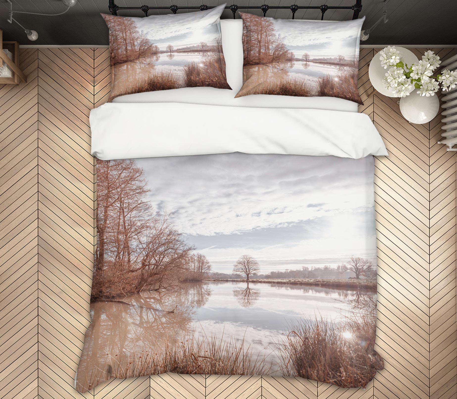 3D Lake Reflection 1079 Assaf Frank Bedding Bed Pillowcases Quilt