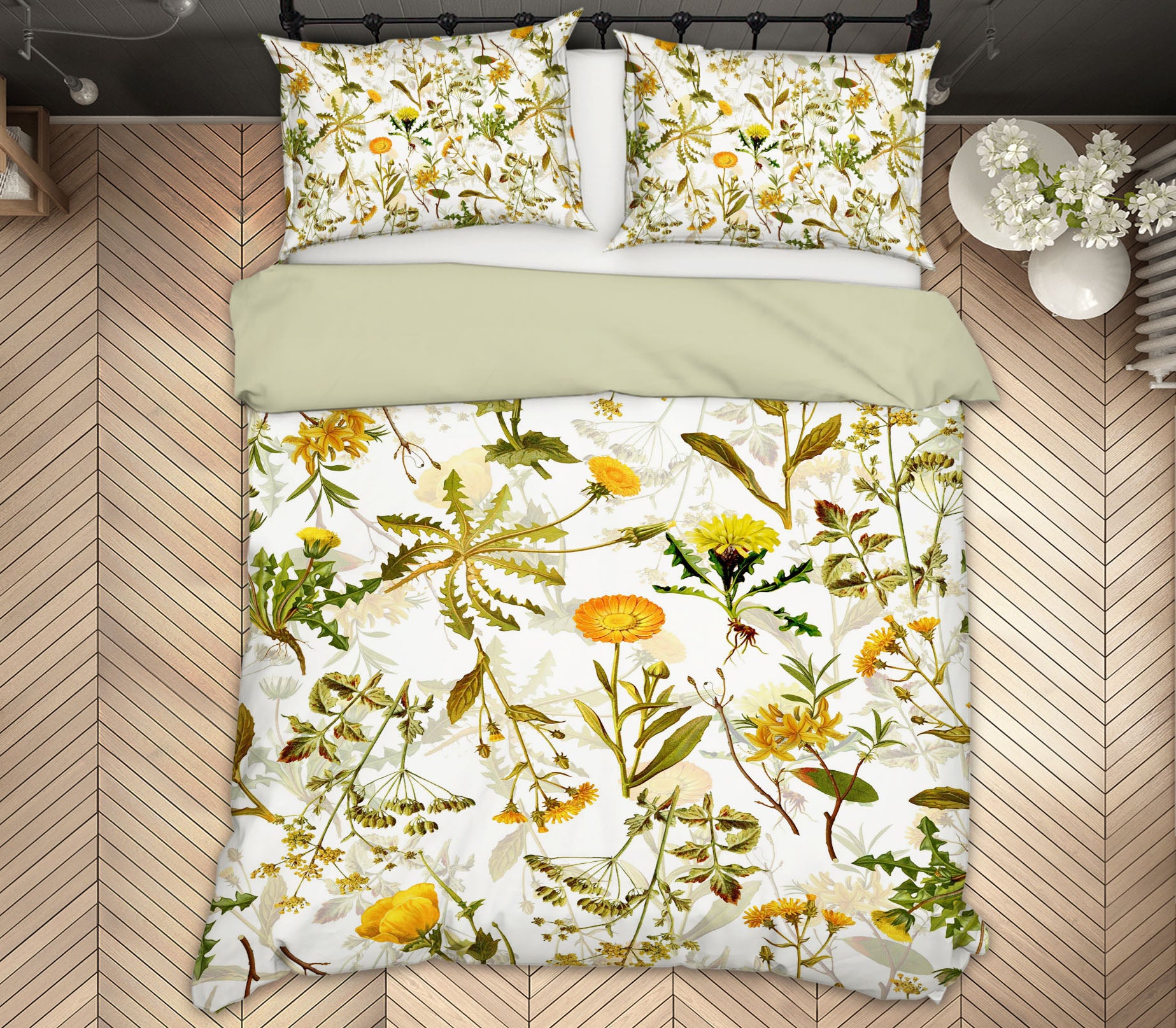 3D Yellow Chrysanthemum 087 Uta Naumann Bedding Bed Pillowcases Quilt