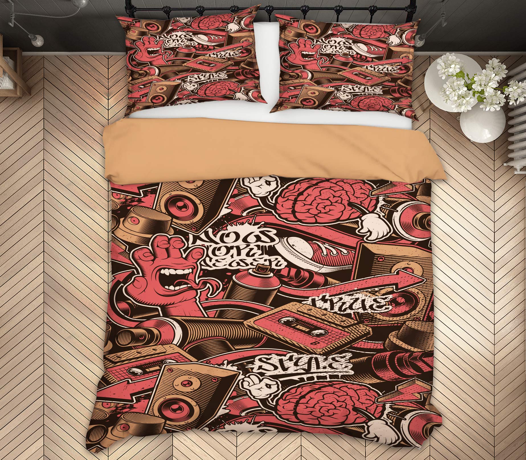 3D Tape Sound Graffiti 72002 Bed Pillowcases Quilt