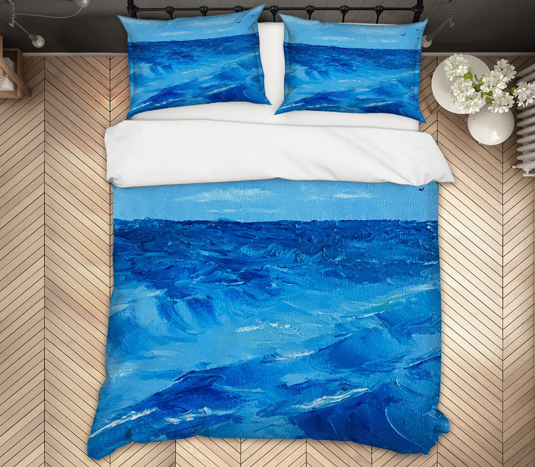 3D Blue Ocean Waves 97100 Marina Zotova Bedding Bed Pillowcases Quilt