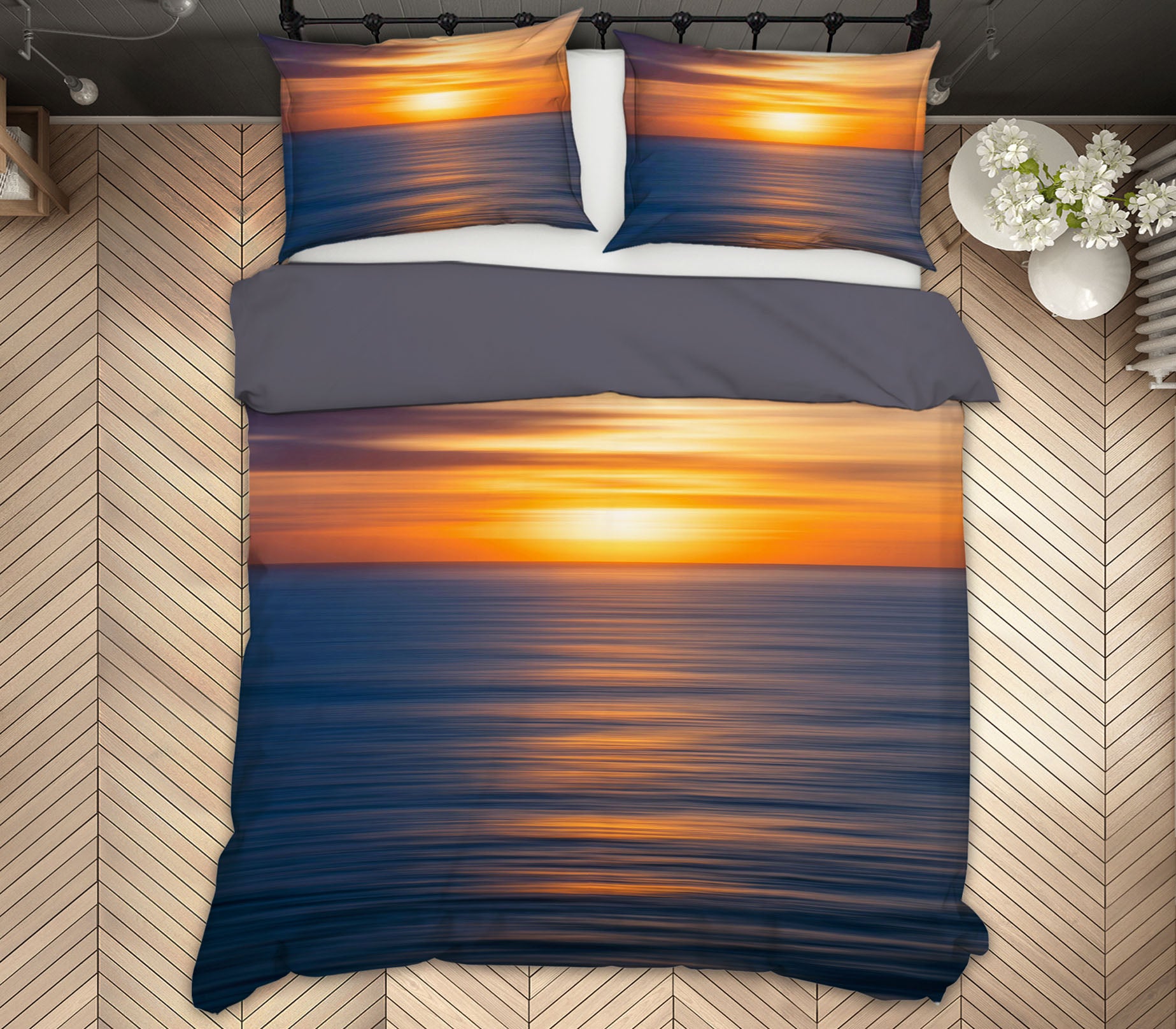 3D Sunrise Sea 2128 Marco Carmassi Bedding Bed Pillowcases Quilt