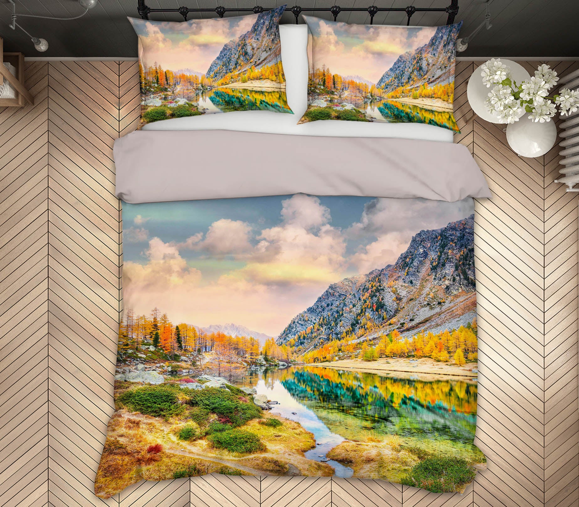 3D Arpy Lake Reflections 008 Marco Carmassi Bedding Bed Pillowcases Quilt