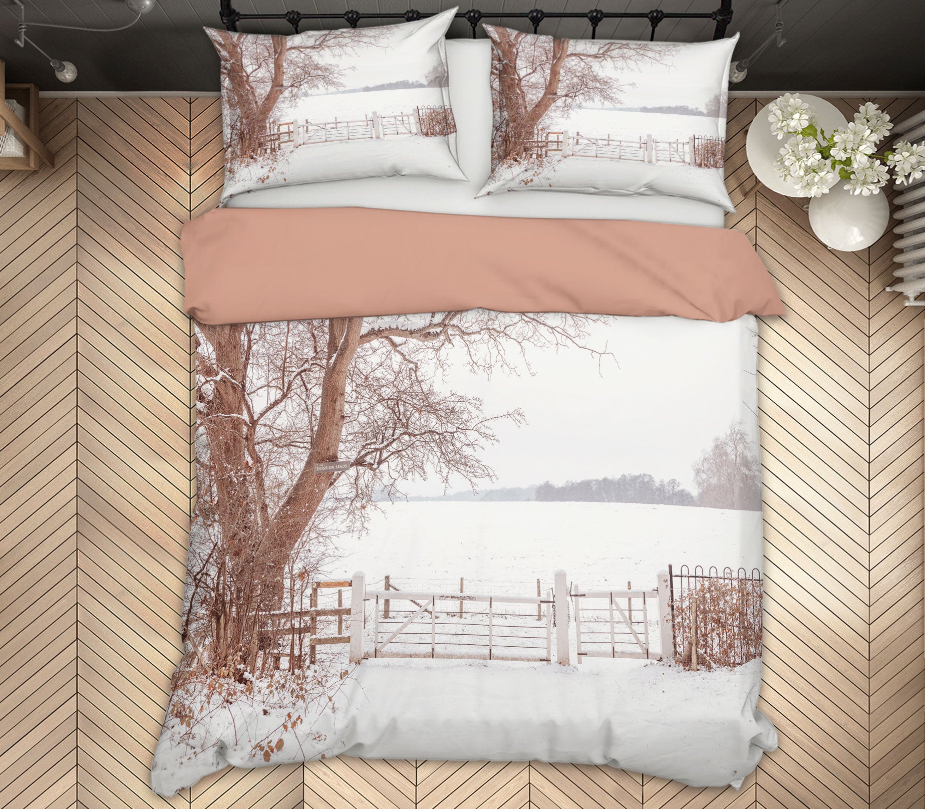 3D Railing Snow Tree 1050 Assaf Frank Bedding Bed Pillowcases Quilt