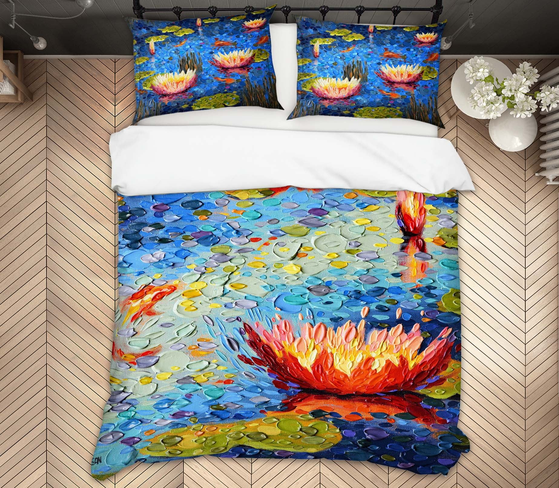 3D Lotus Pond 2110 Dena Tollefson bedding Bed Pillowcases Quilt