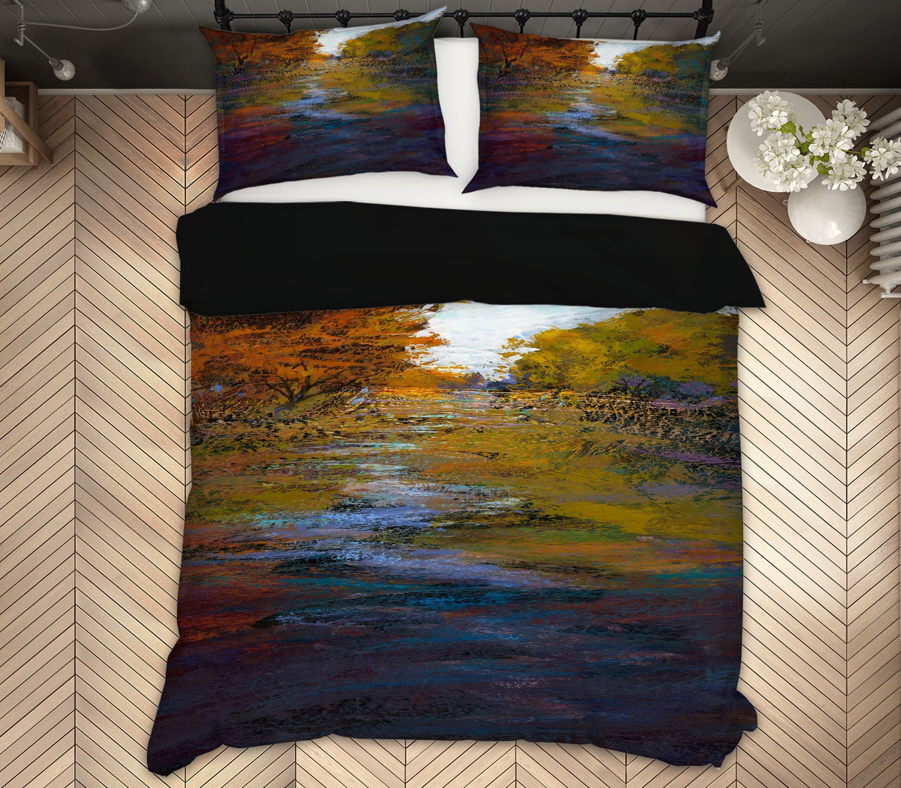 3D Tree River Pattern 1043 Michael Tienhaara Bedding Bed Pillowcases Quilt