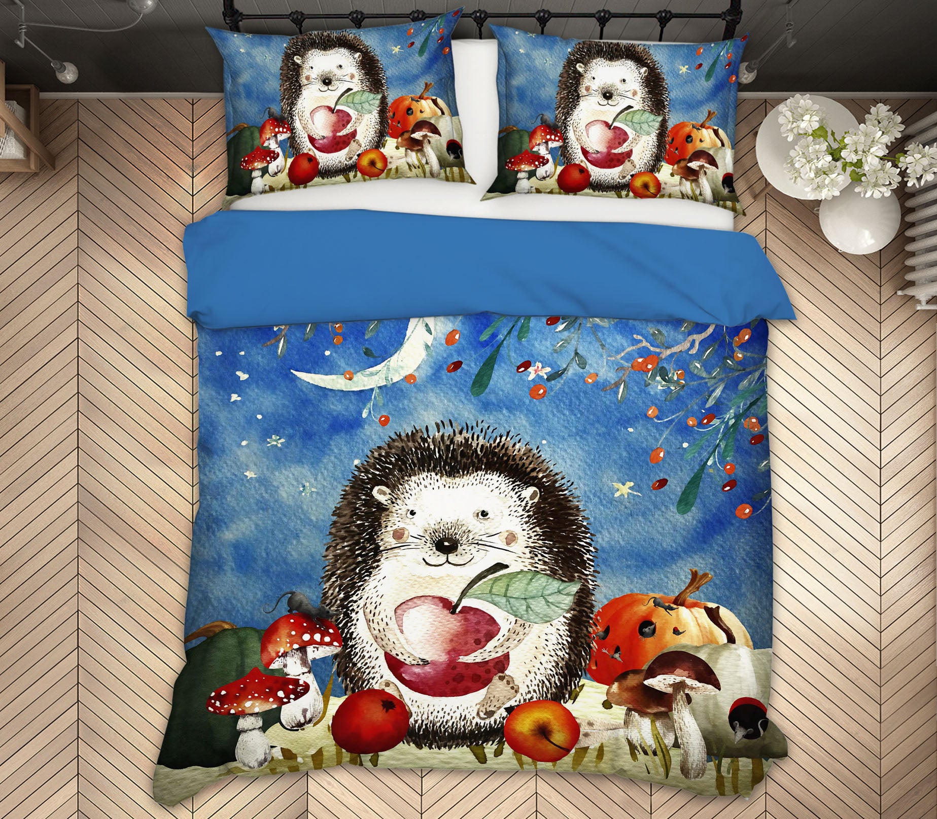 3D Hedgehog Apple 003 Uta Naumann Bedding Bed Pillowcases Quilt