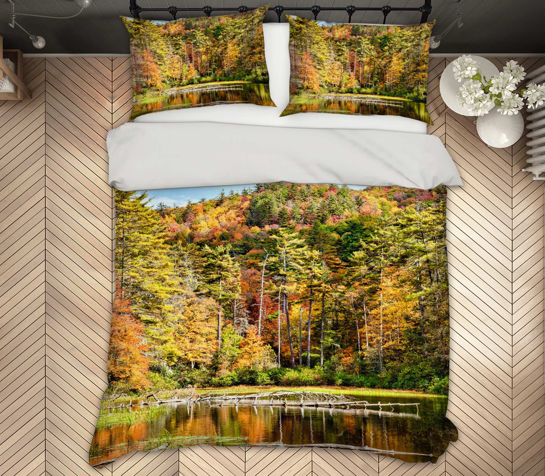 3D Forest Water Surface 8564 Beth Sheridan Bedding Bed Pillowcases Quilt