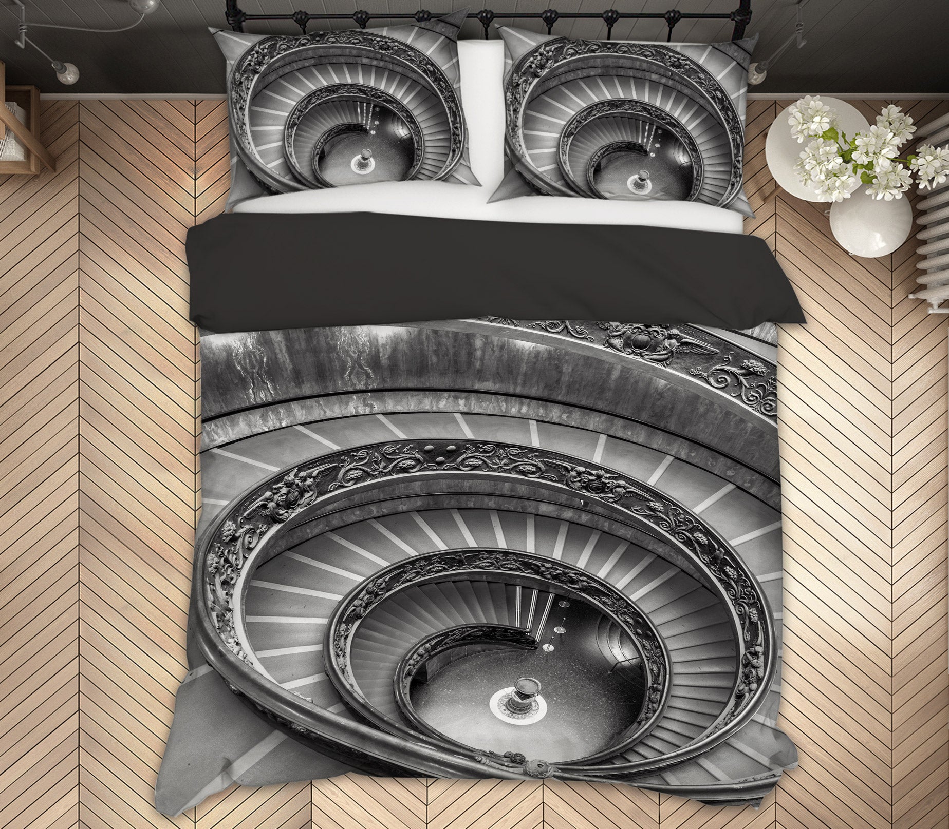 3D Black Spiral Staircase 1027 Assaf Frank Bedding Bed Pillowcases Quilt