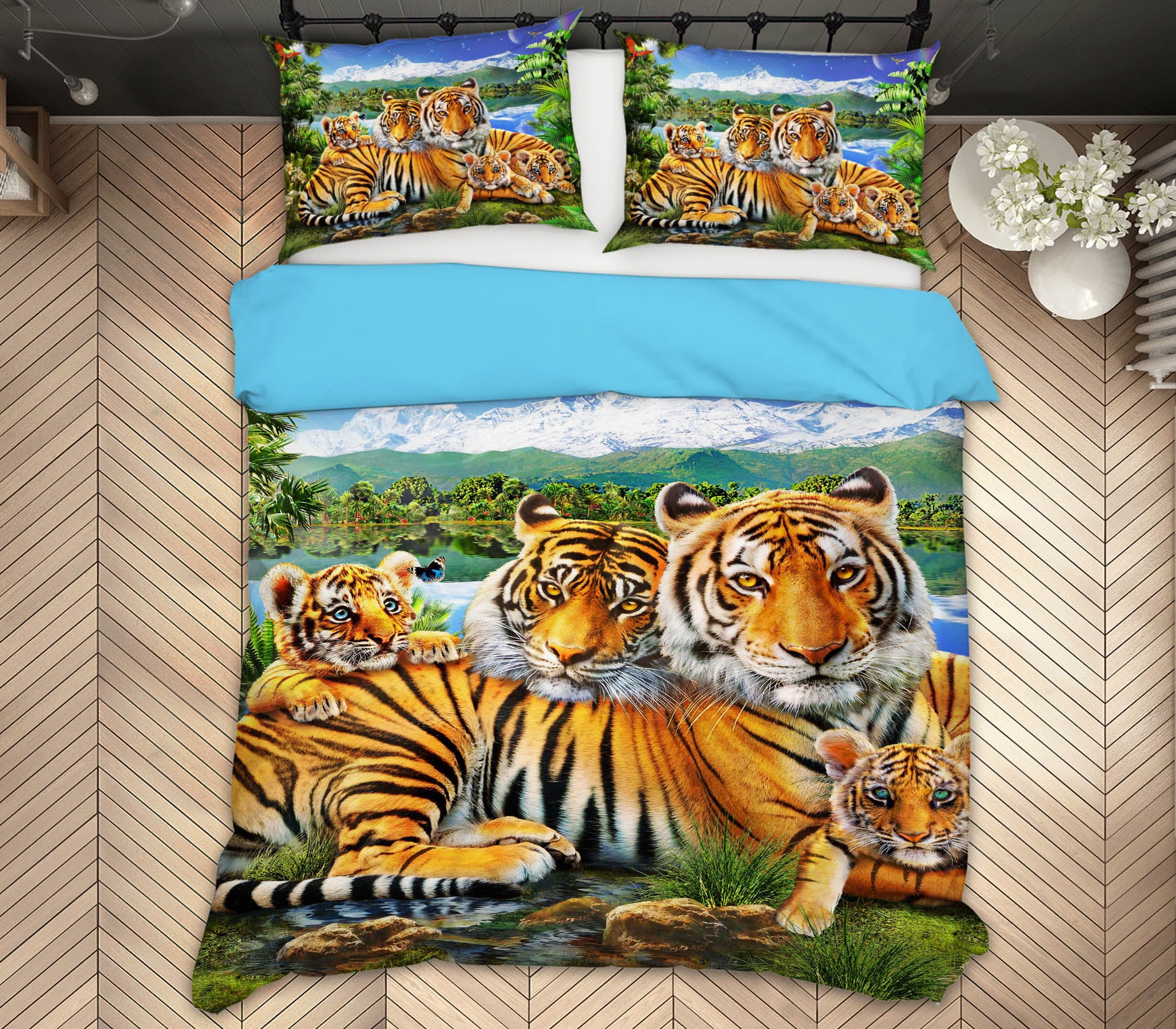 3D Loving Tigers 2121 Adrian Chesterman Bedding Bed Pillowcases Quilt