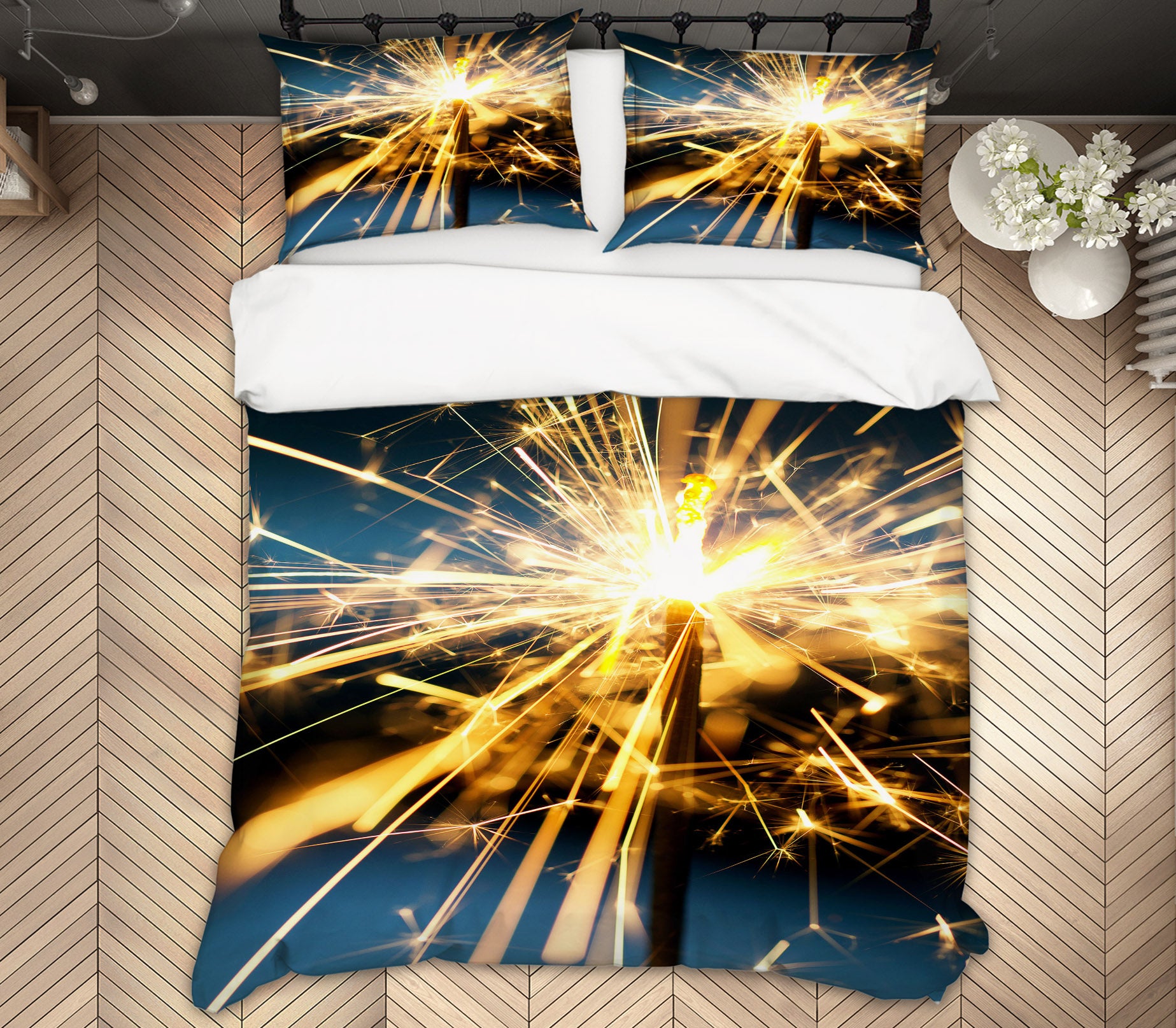 3D Fireworks 52205 Christmas Quilt Duvet Cover Xmas Bed Pillowcases