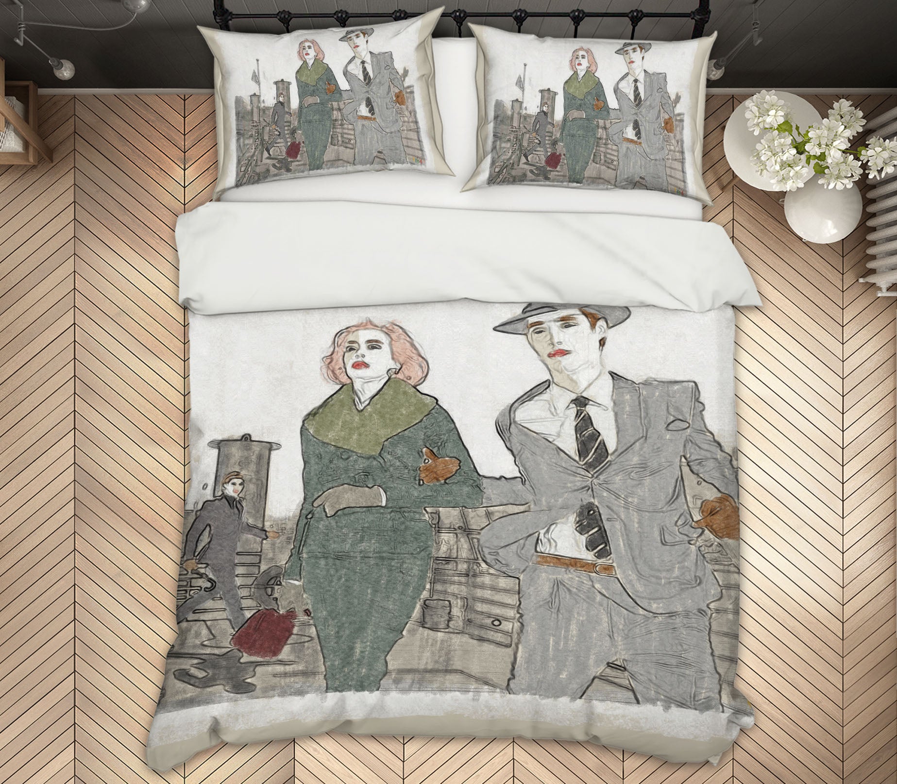 3D Couple Dating 2007 Marco Cavazzana Bedding Bed Pillowcases Quilt