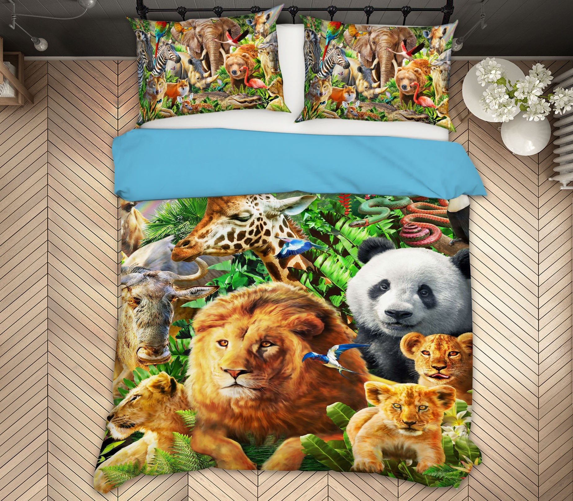 3D Animal World 2131 Adrian Chesterman Bedding Bed Pillowcases Quilt Quiet Covers AJ Creativity Home 