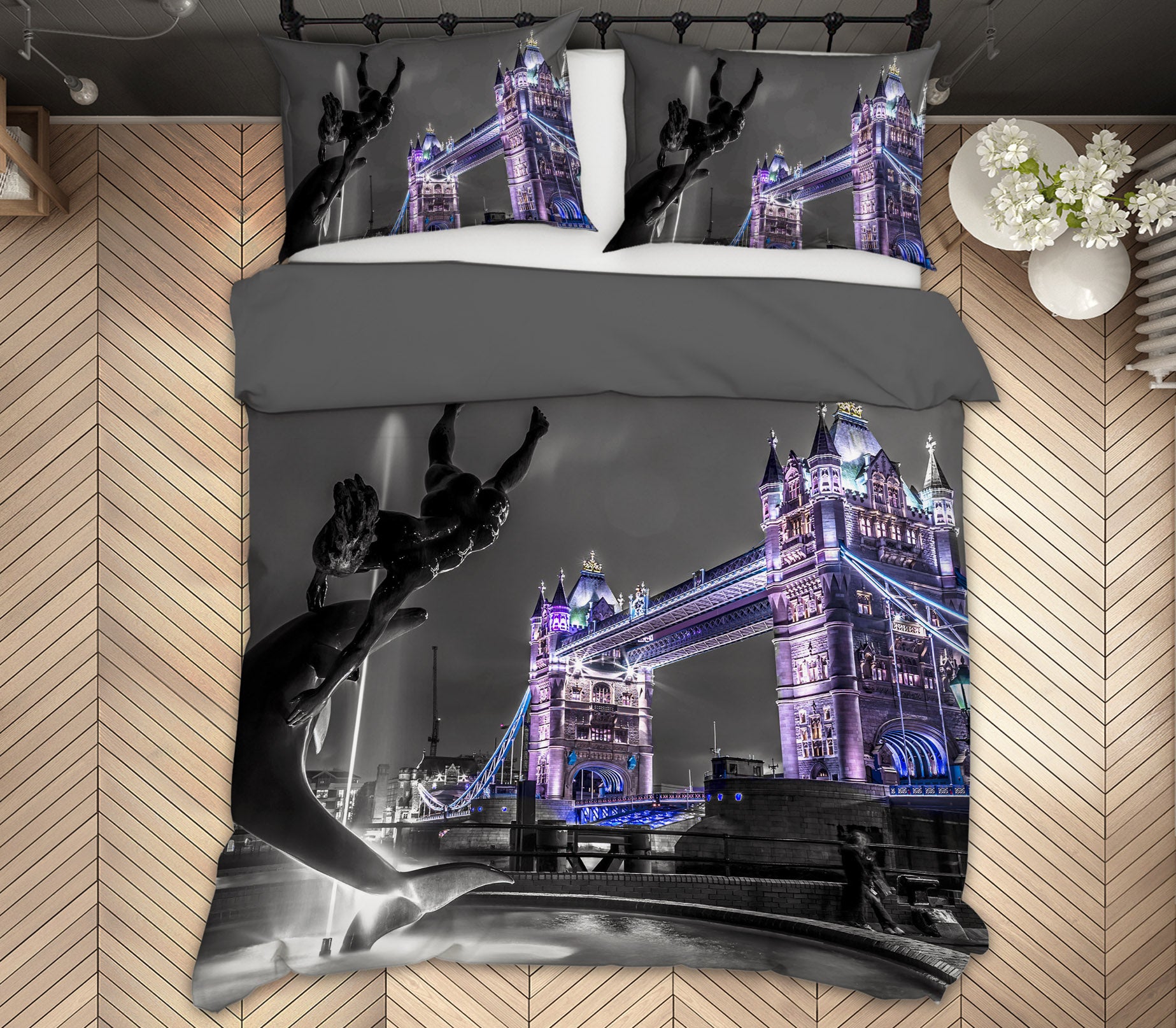3D Dolphin Fountain 1016 Assaf Frank Bedding Bed Pillowcases Quilt