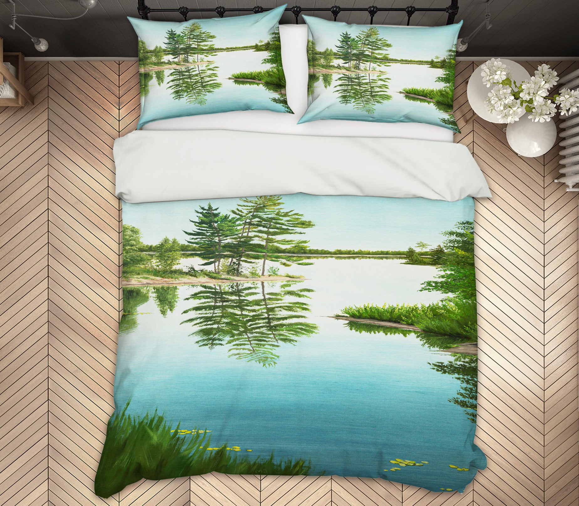 3D Lake Surface Tree 1756 Marina Zotova Bedding Bed Pillowcases Quilt