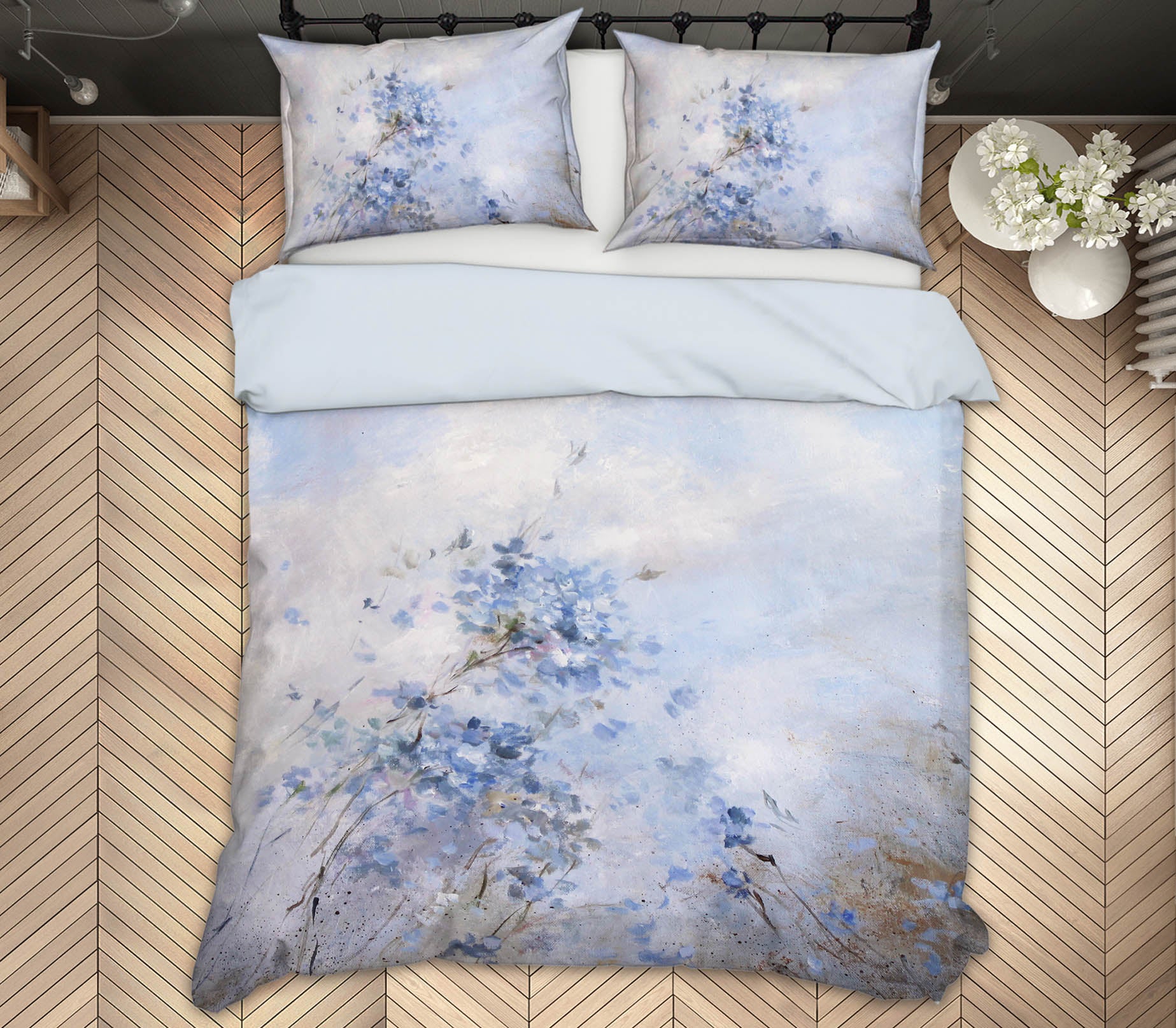 3D Blue Petals 126 Debi Coules Bedding Bed Pillowcases Quilt