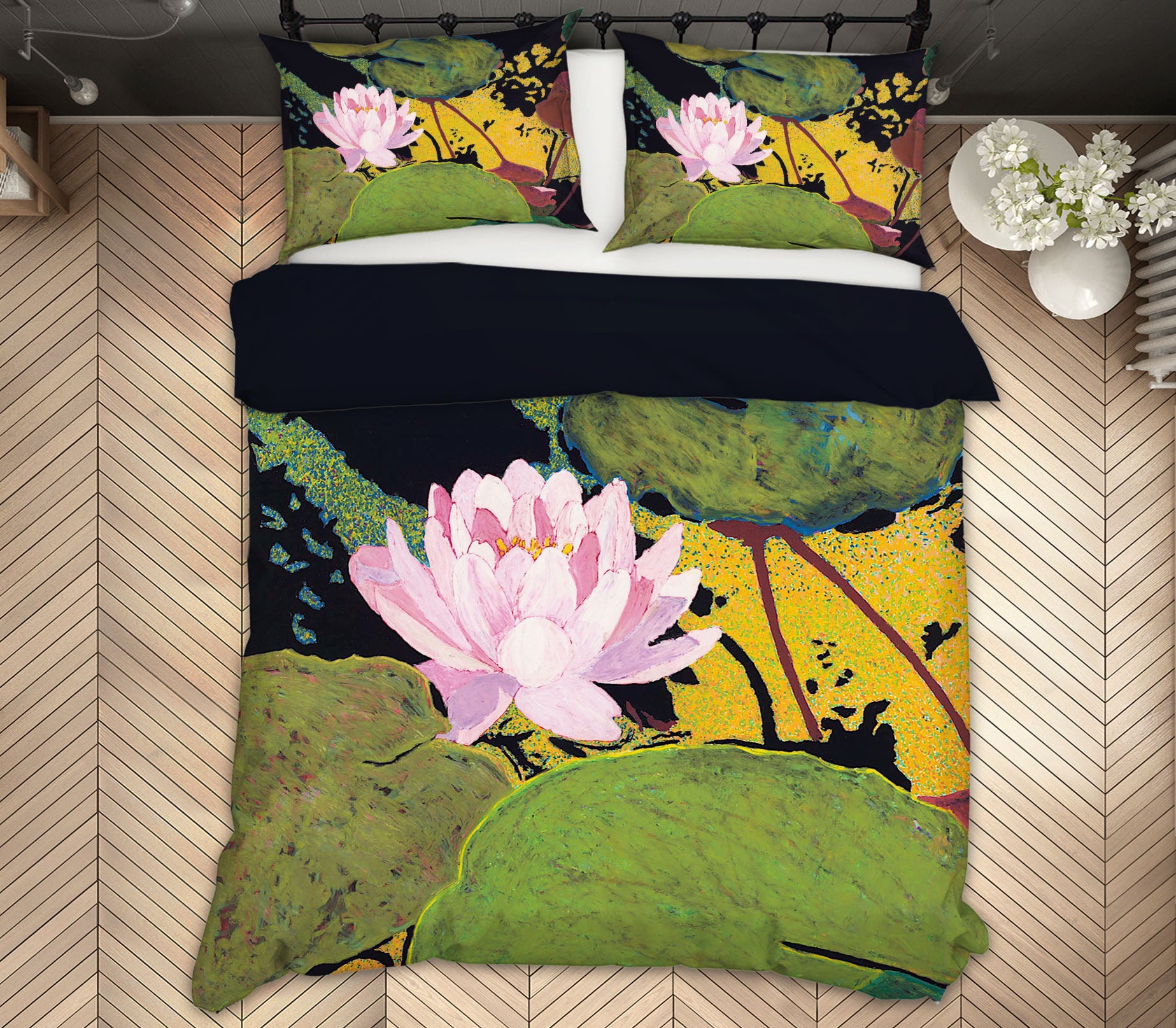 3D Pink Lotus 1163 Allan P. Friedlander Bedding Bed Pillowcases Quilt