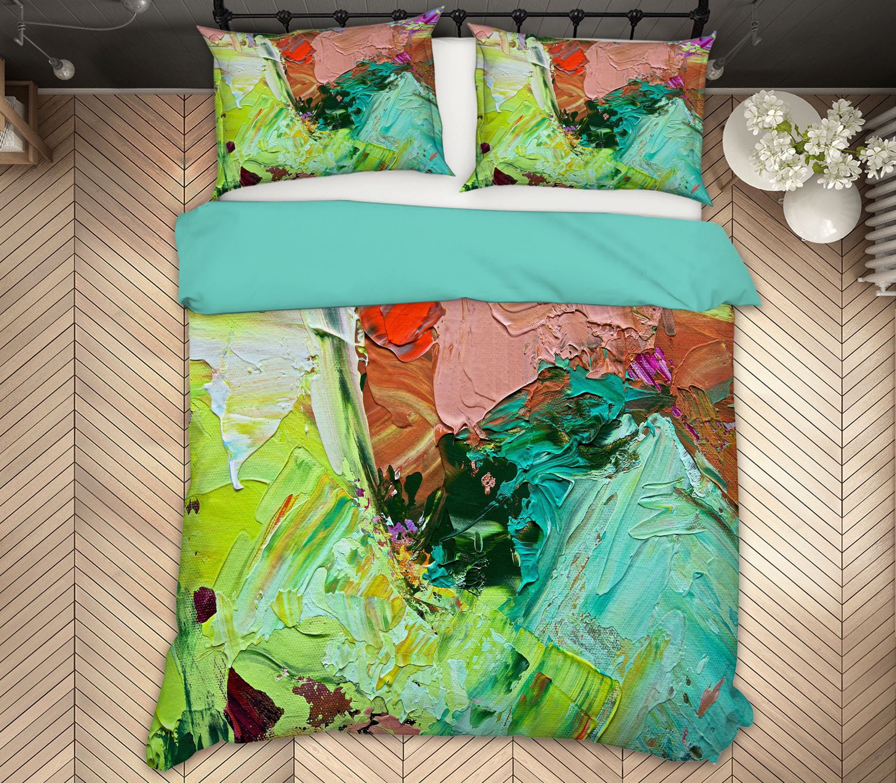 3D Green Paint 1080 Allan P. Friedlander Bedding Bed Pillowcases Quilt