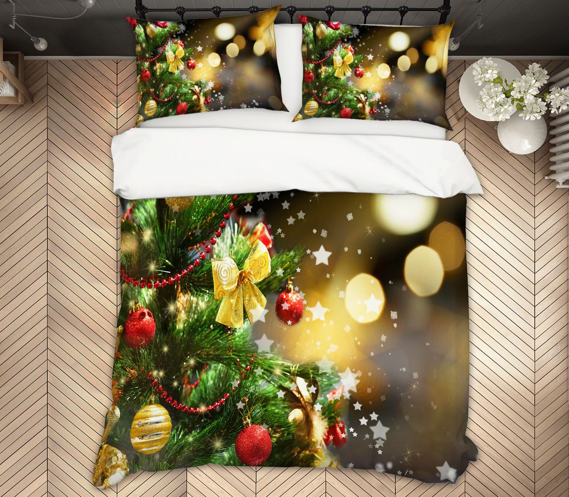 3D Tree Bowknot 53031 Christmas Quilt Duvet Cover Xmas Bed Pillowcases