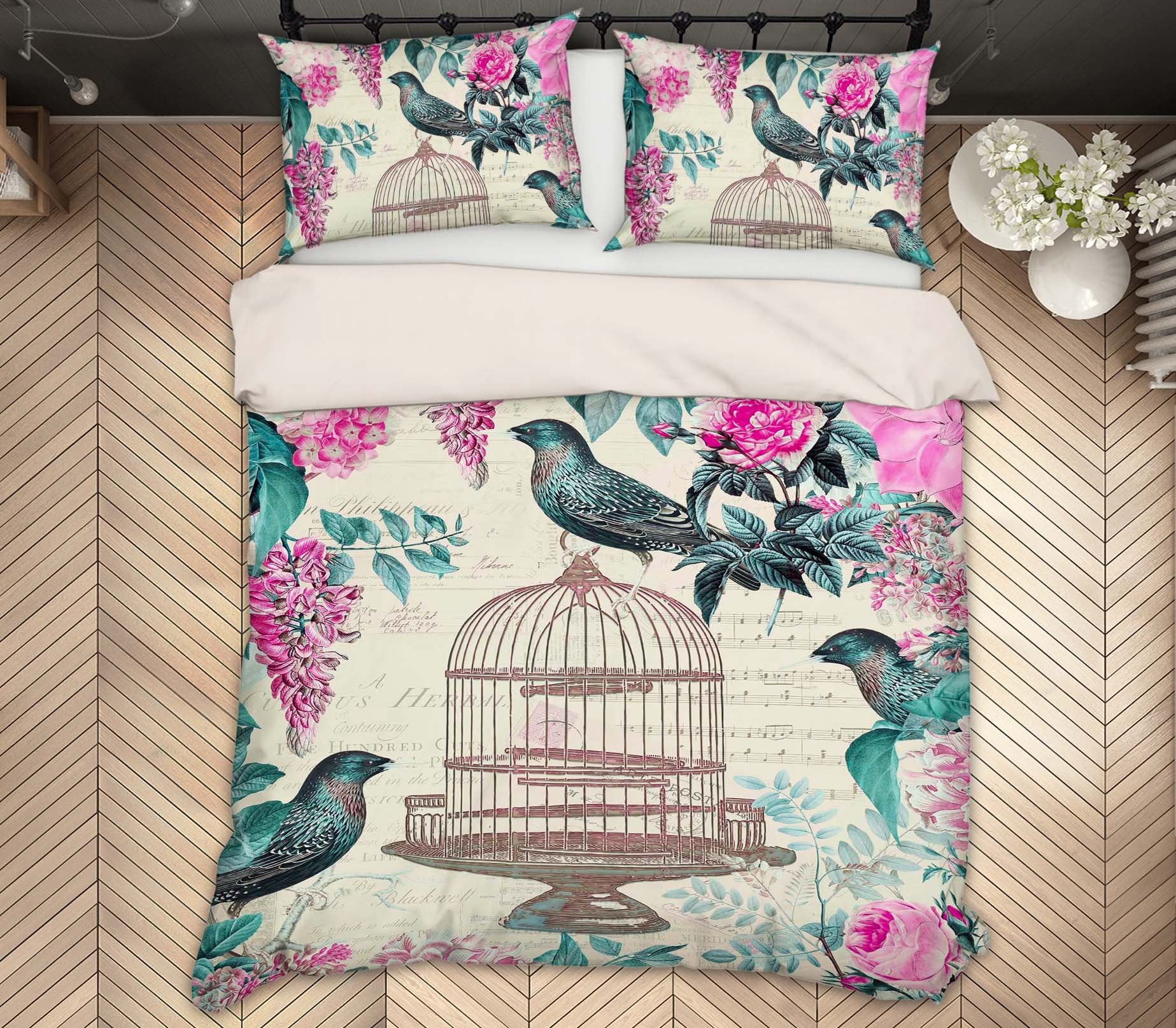 3D Bird Cage 2103 Andrea haase Bedding Bed Pillowcases Quilt Quiet Covers AJ Creativity Home 
