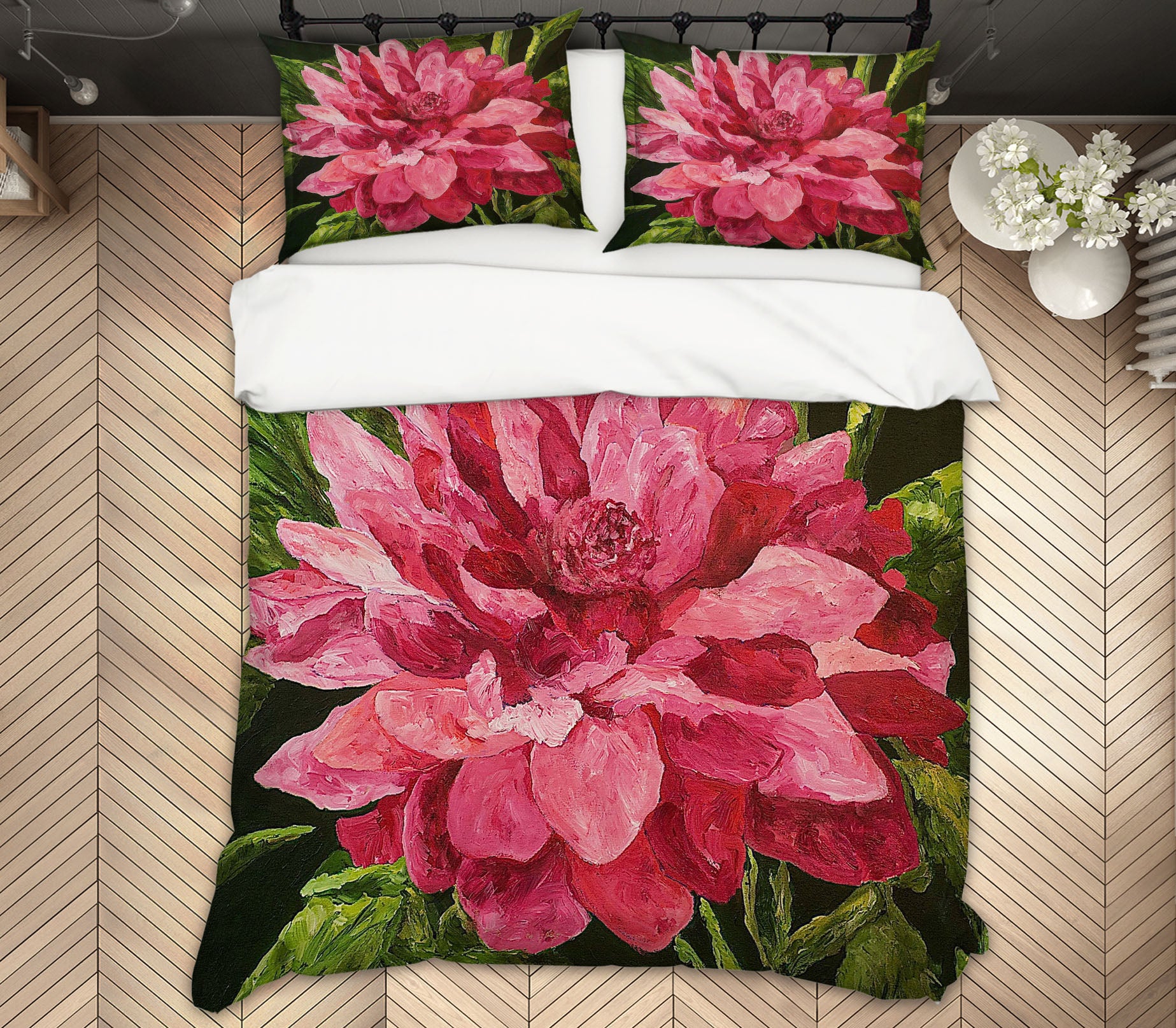 3D Peony Blossom 1041 Allan P. Friedlander Bedding Bed Pillowcases Quilt