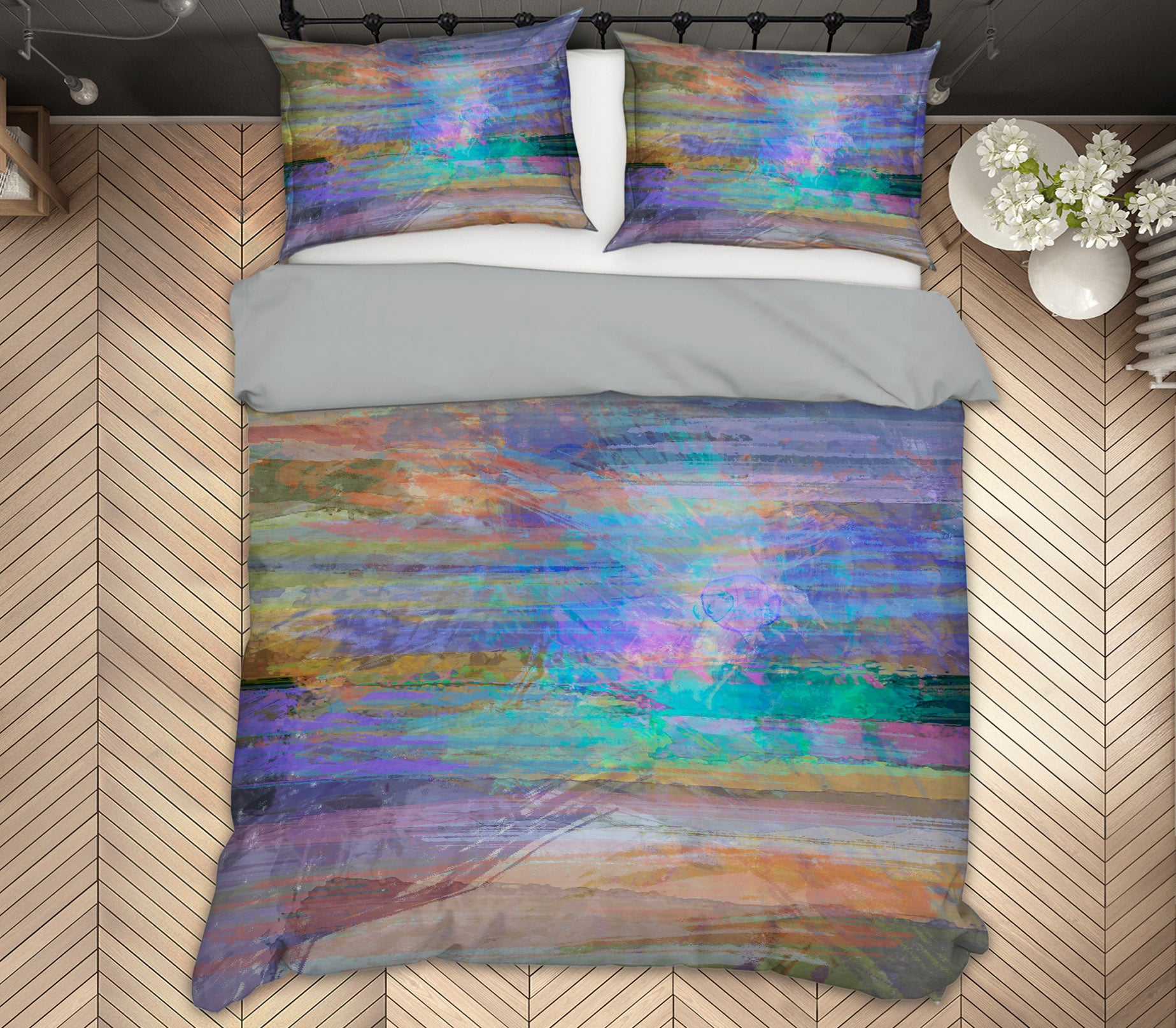 3D Purple Abstract 1033 Michael Tienhaara Bedding Bed Pillowcases Quilt