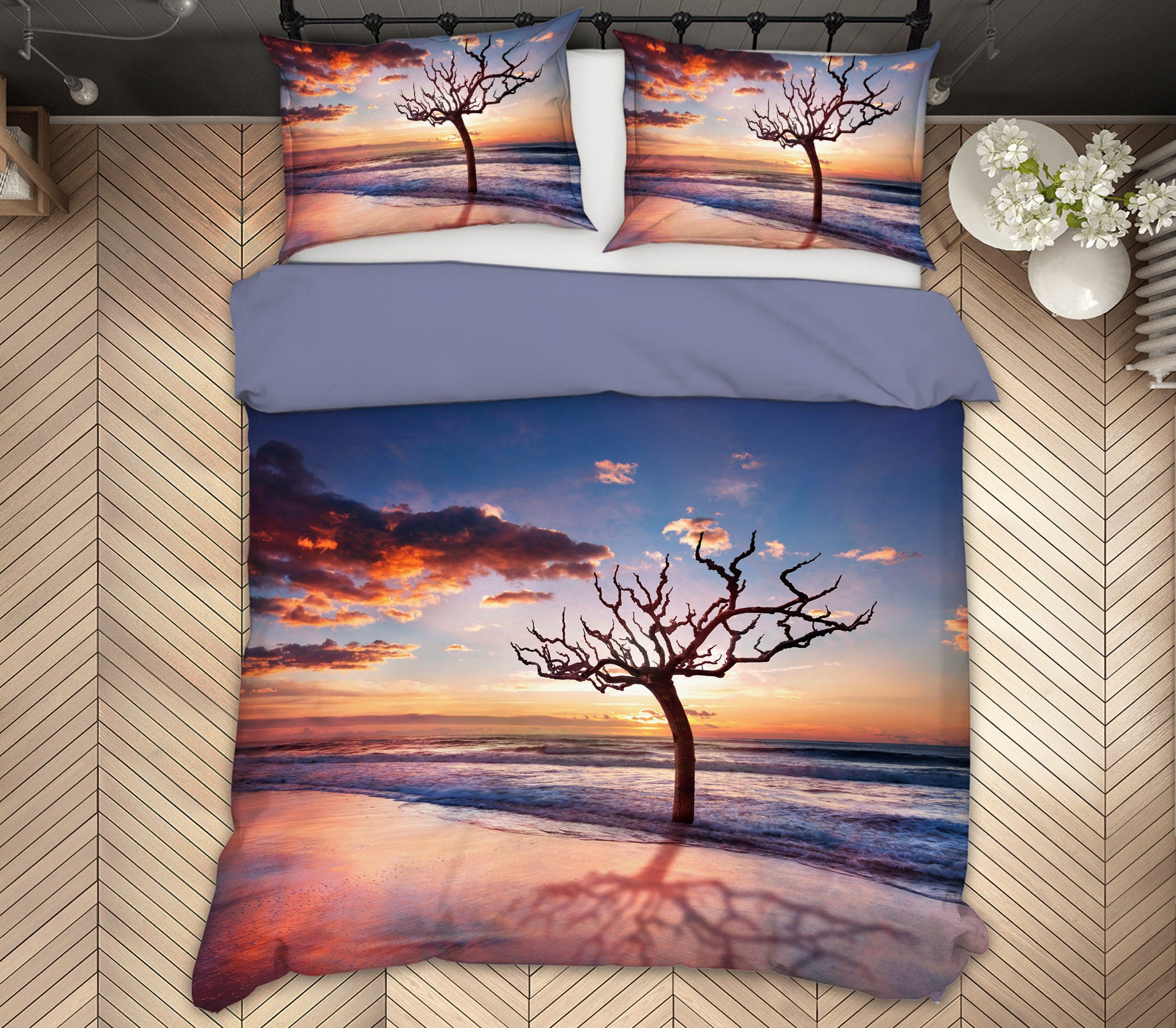 3D Pink Sunset Tree 161 Marco Carmassi Bedding Bed Pillowcases Quilt