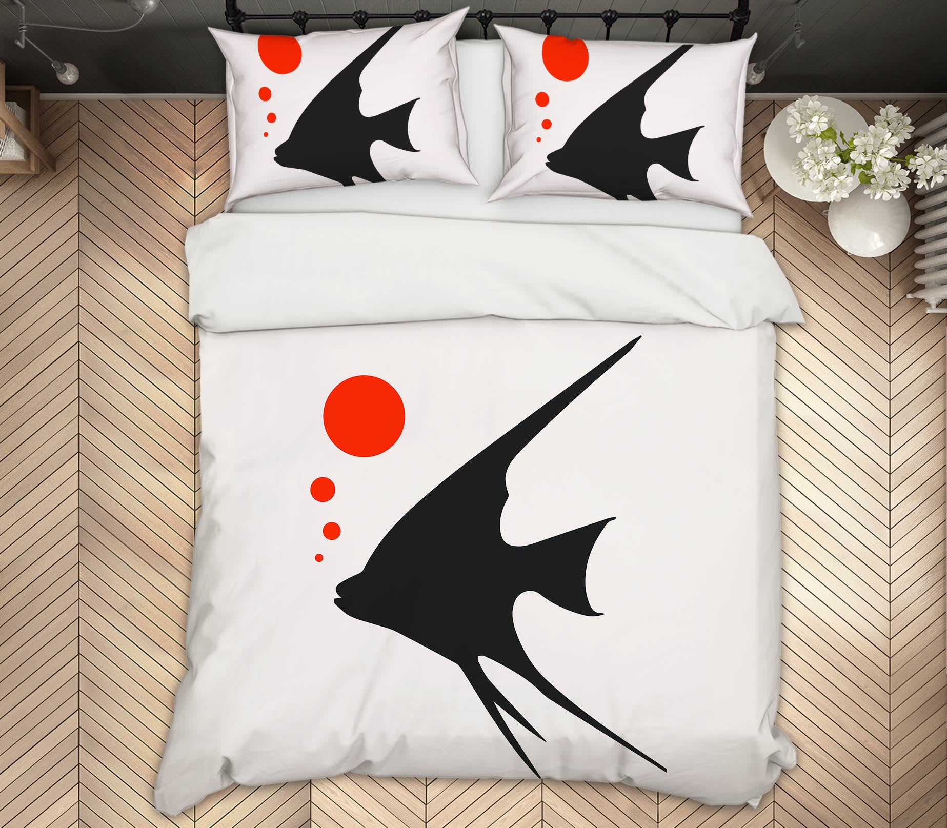 3D Black Fish 116 Boris Draschoff Bedding Bed Pillowcases Quilt