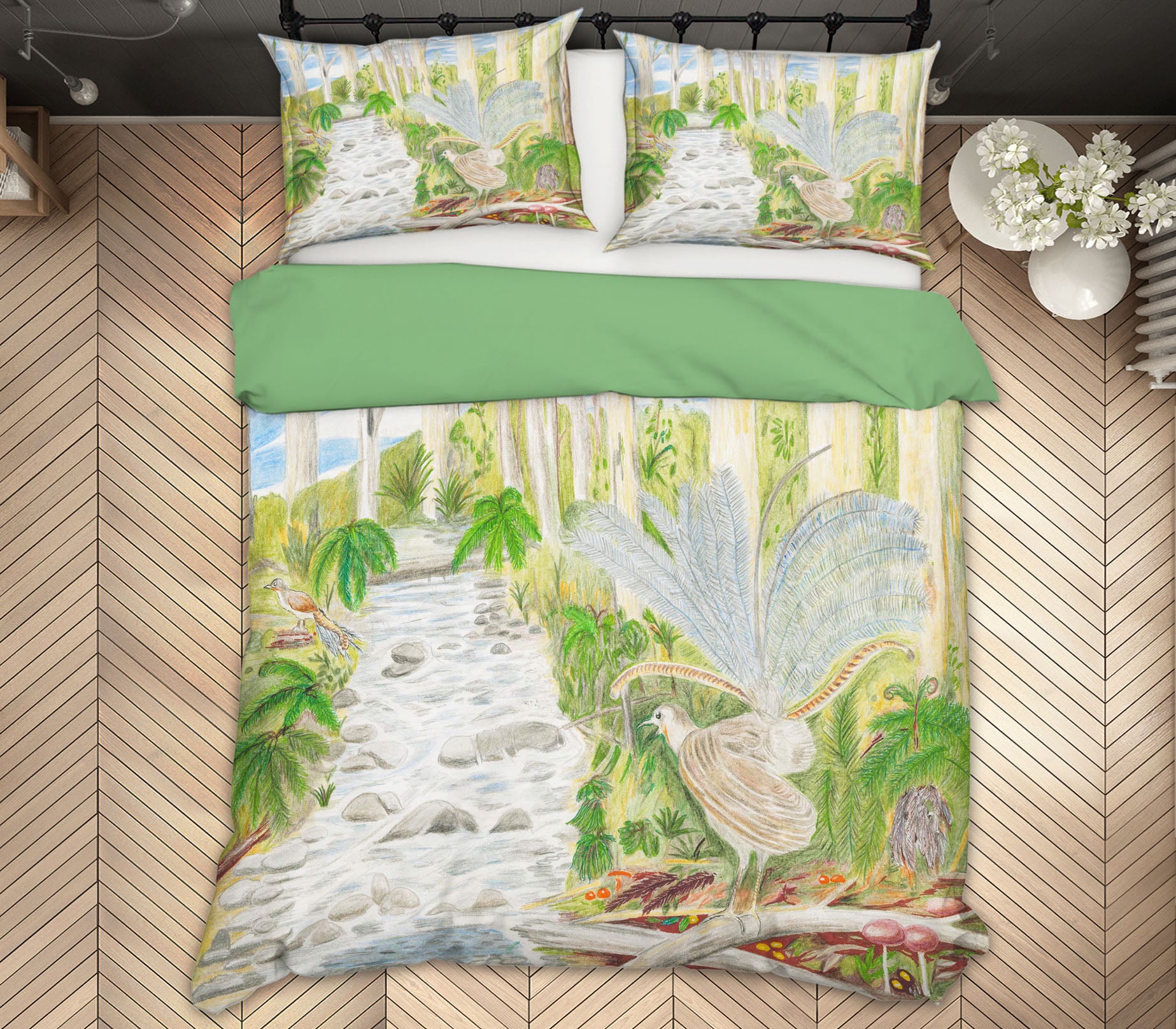3D Forest Path 031 Michael Sewell Bedding Bed Pillowcases Quilt