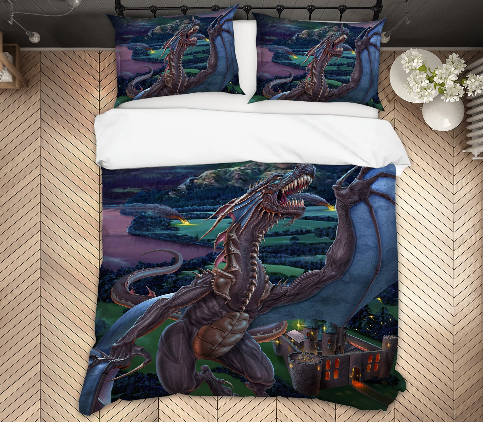 3D Dragon Night 4082 Tom Wood Bedding Bed Pillowcases Quilt
