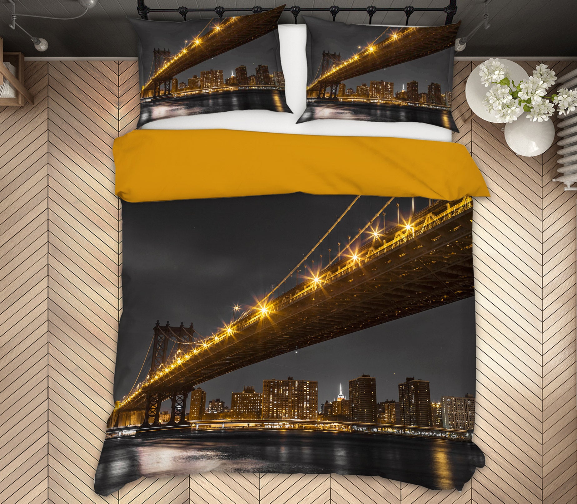 3D Night Bridge 1013 Assaf Frank Bedding Bed Pillowcases Quilt