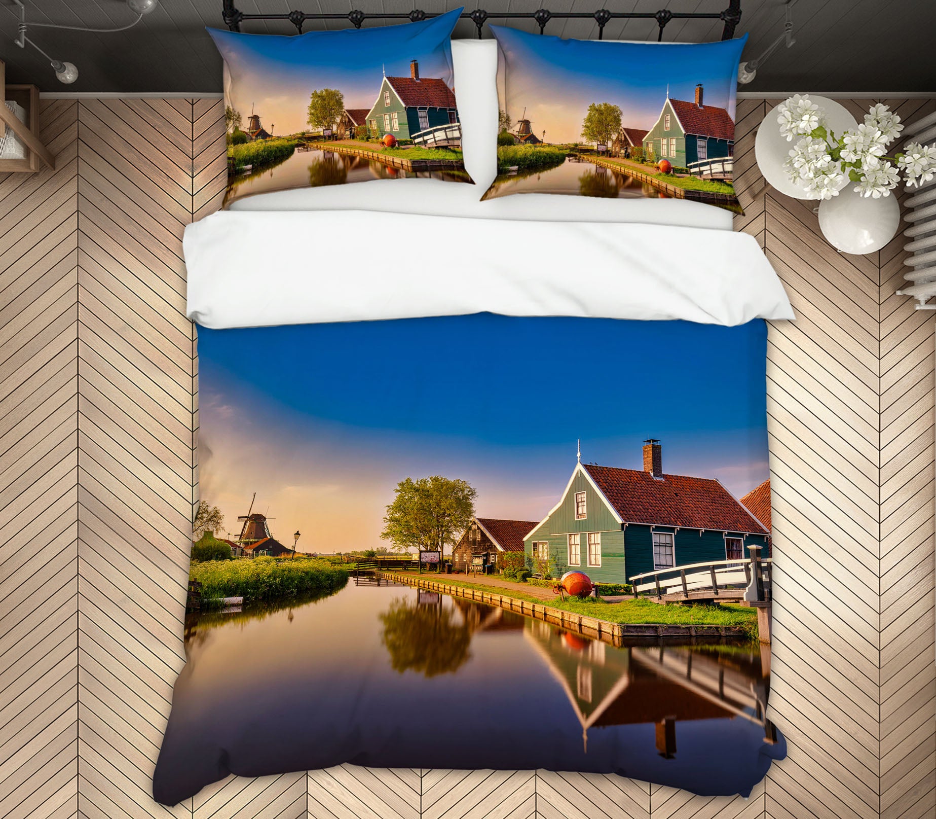 3D House Lake 040 Marco Carmassi Bedding Bed Pillowcases Quilt
