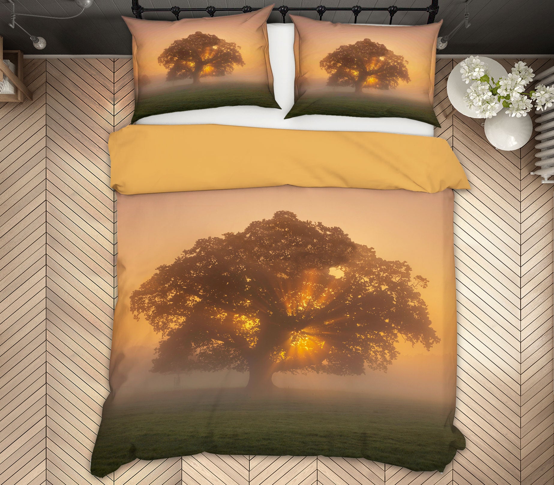 3D Sunset Lush Trees 1040 Assaf Frank Bedding Bed Pillowcases Quilt