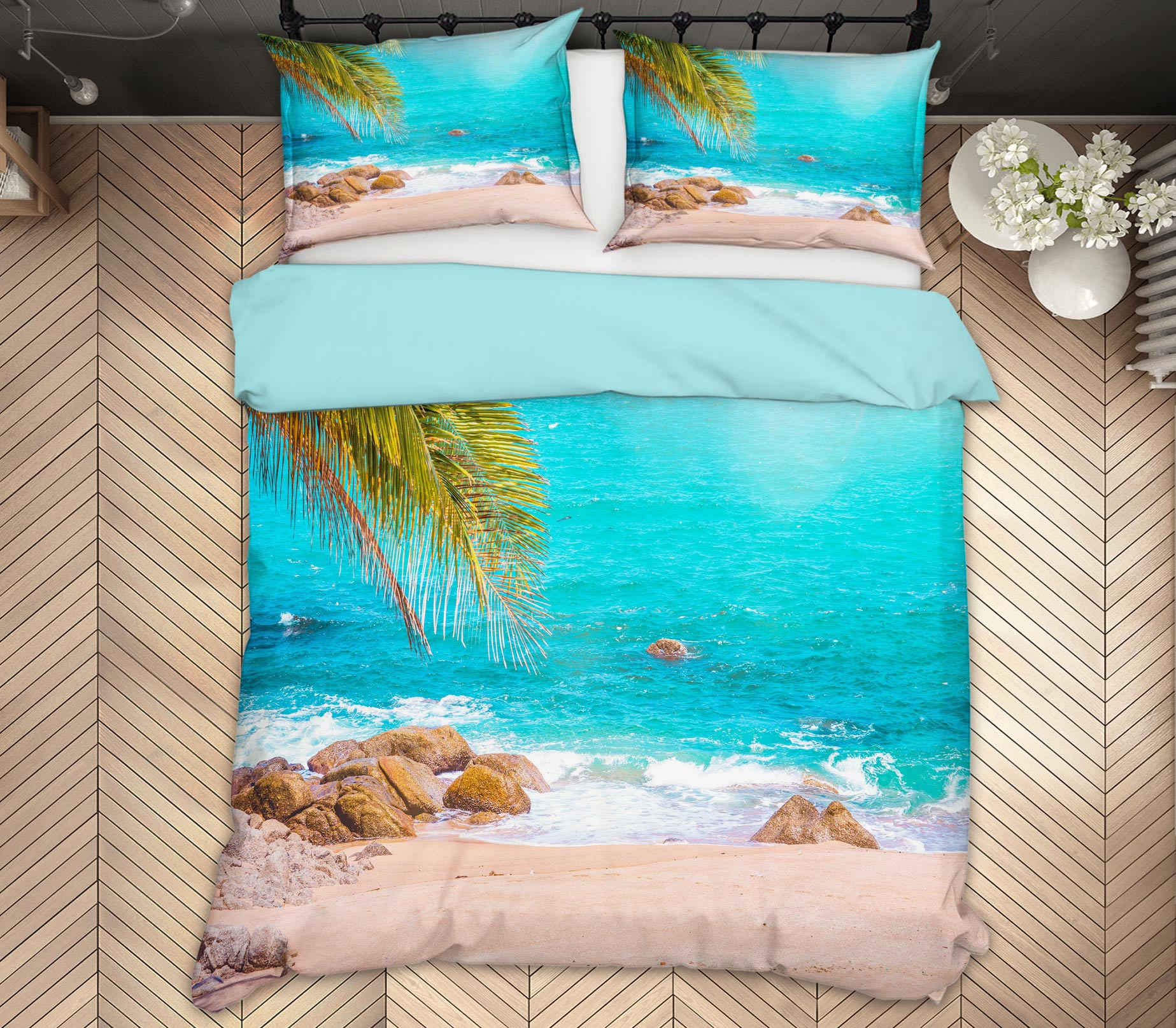3D Seaside 67072 Bed Pillowcases Quilt