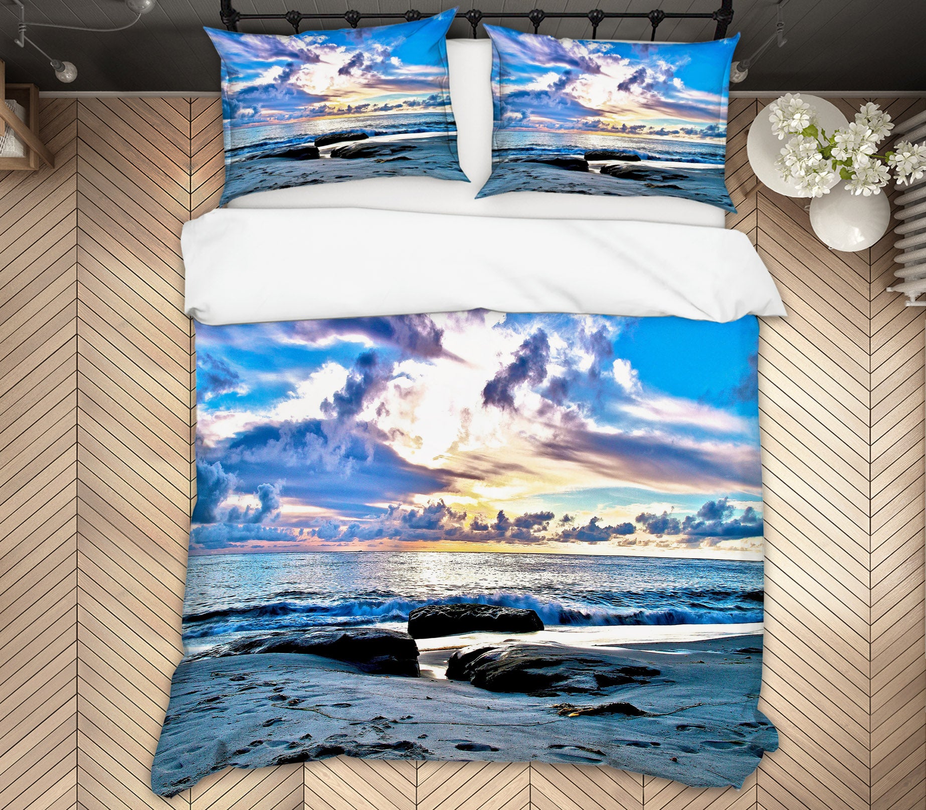 3D Sky Seaside 8678 Kathy Barefield Bedding Bed Pillowcases Quilt