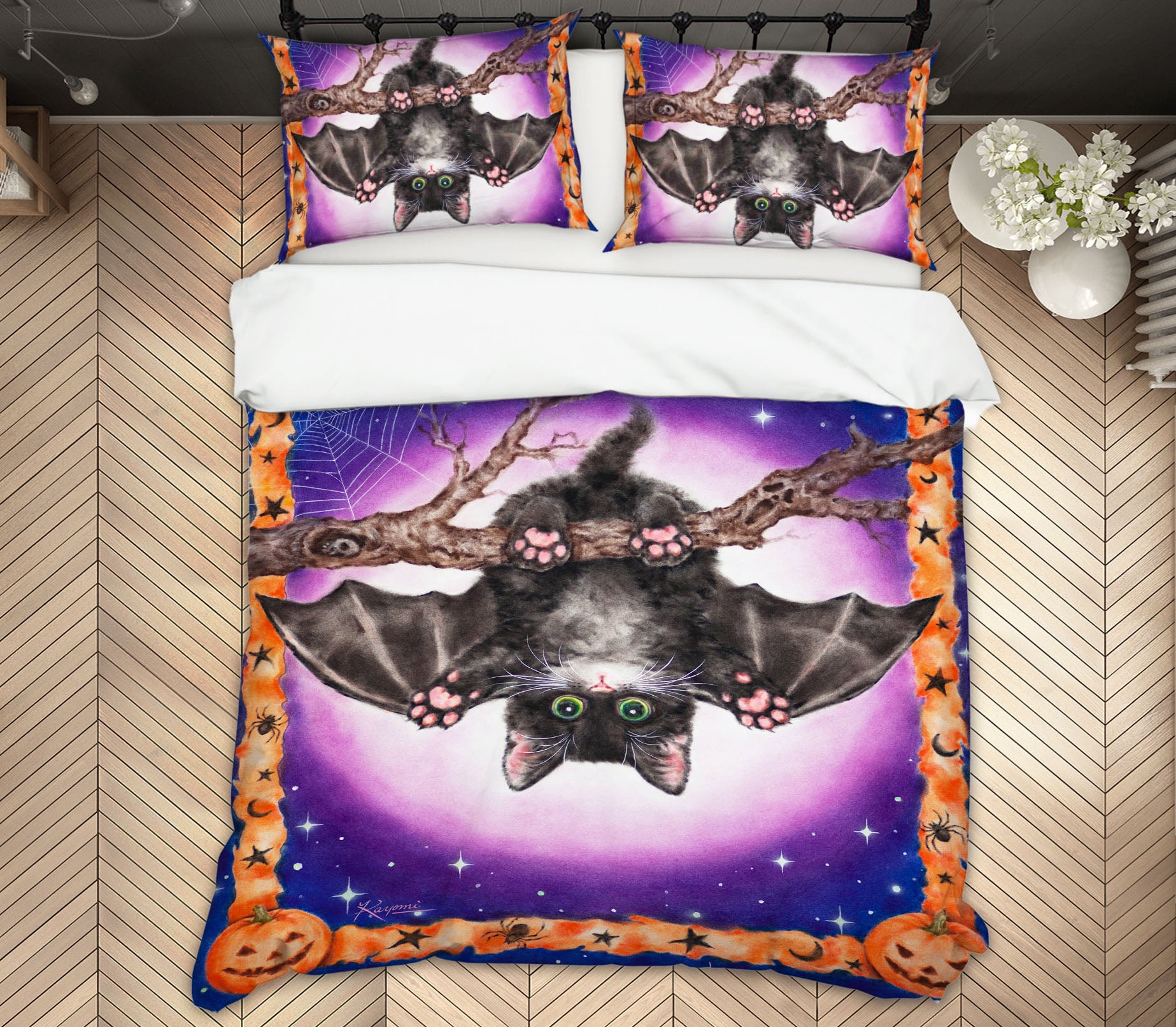 3D Bat Branch 5831 Kayomi Harai Bedding Bed Pillowcases Quilt Cover Duvet Cover