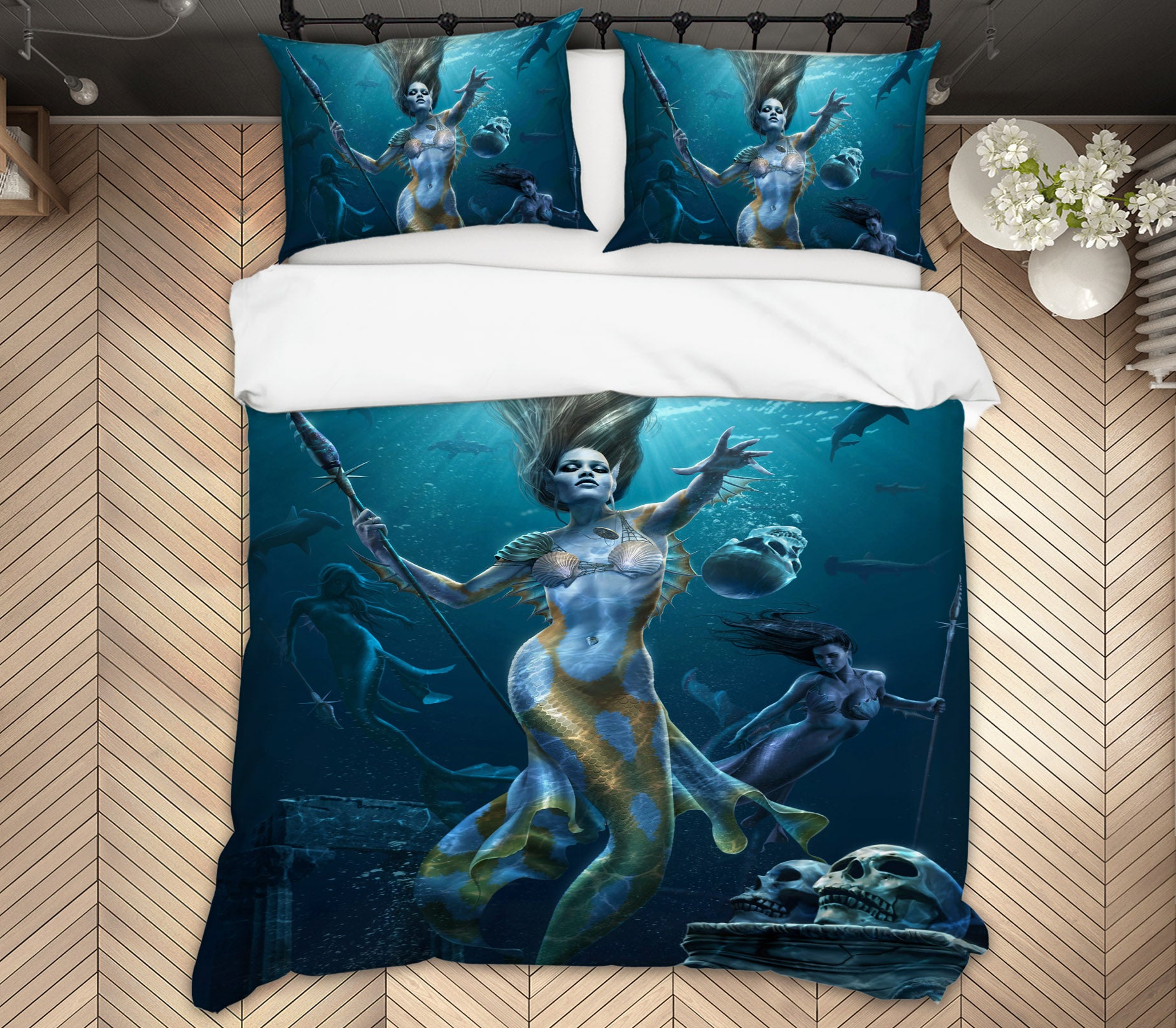 3D Under Sea Mermaid 4088 Tom Wood Bedding Bed Pillowcases Quilt