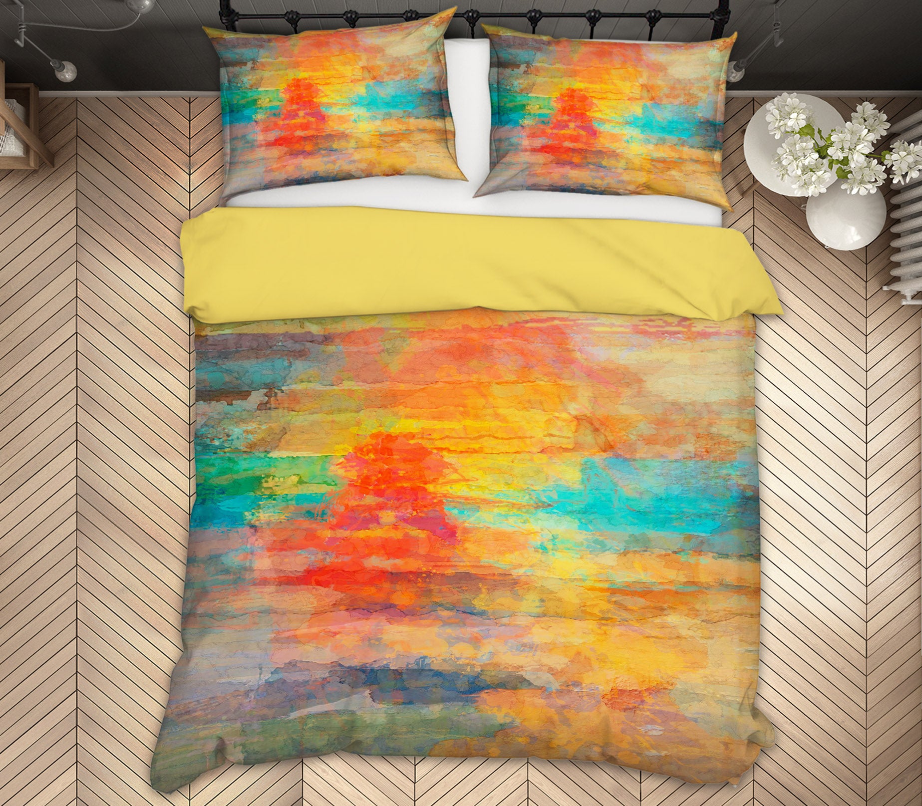 3D Dusk Abstract 1028 Michael Tienhaara Bedding Bed Pillowcases Quilt