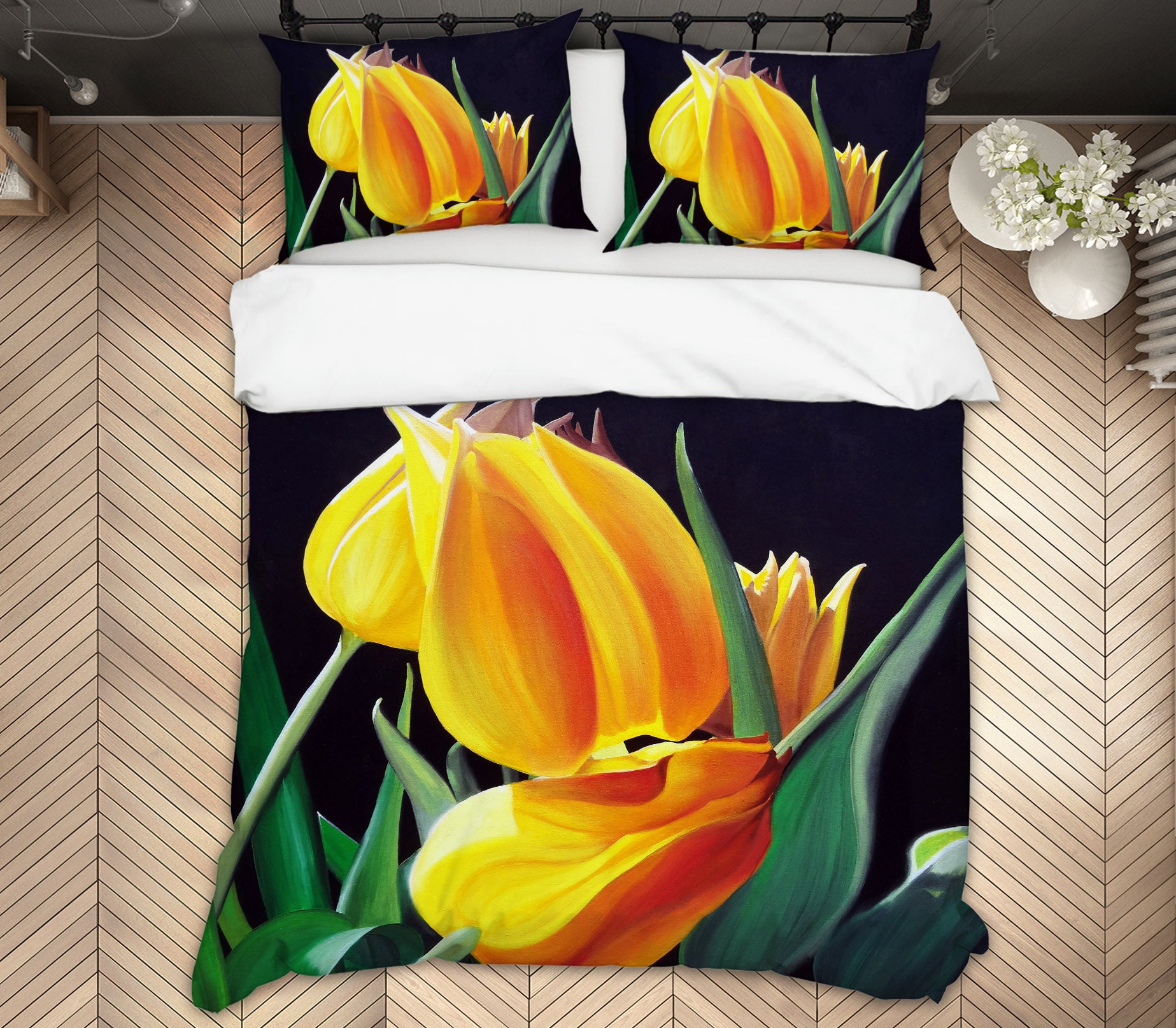 3D Yellow Flower 11072 Matthew Holden Bates Bedding Bed Pillowcases Quilt