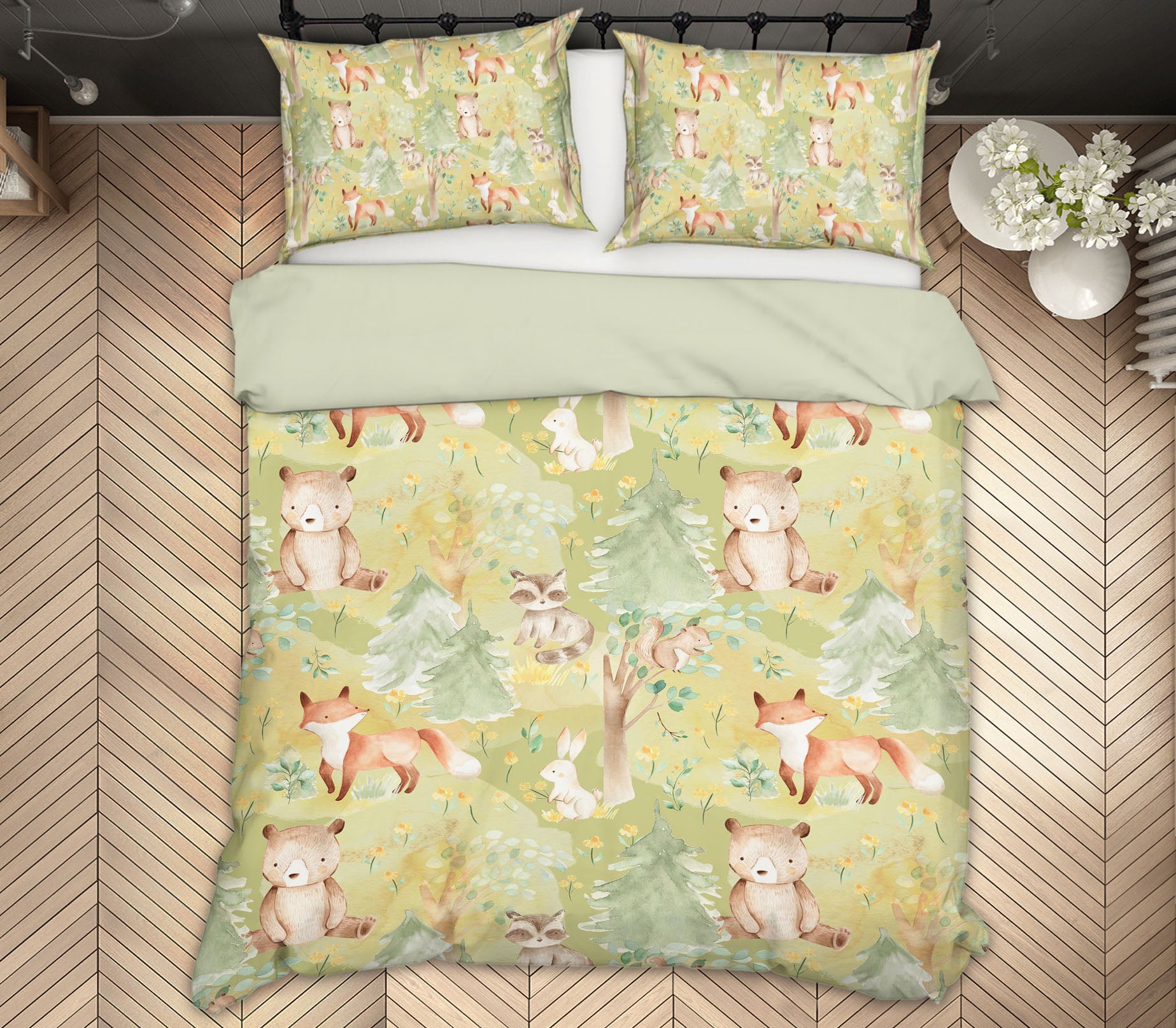 3D Fox Bear Rabbit 225 Uta Naumann Bedding Bed Pillowcases Quilt
