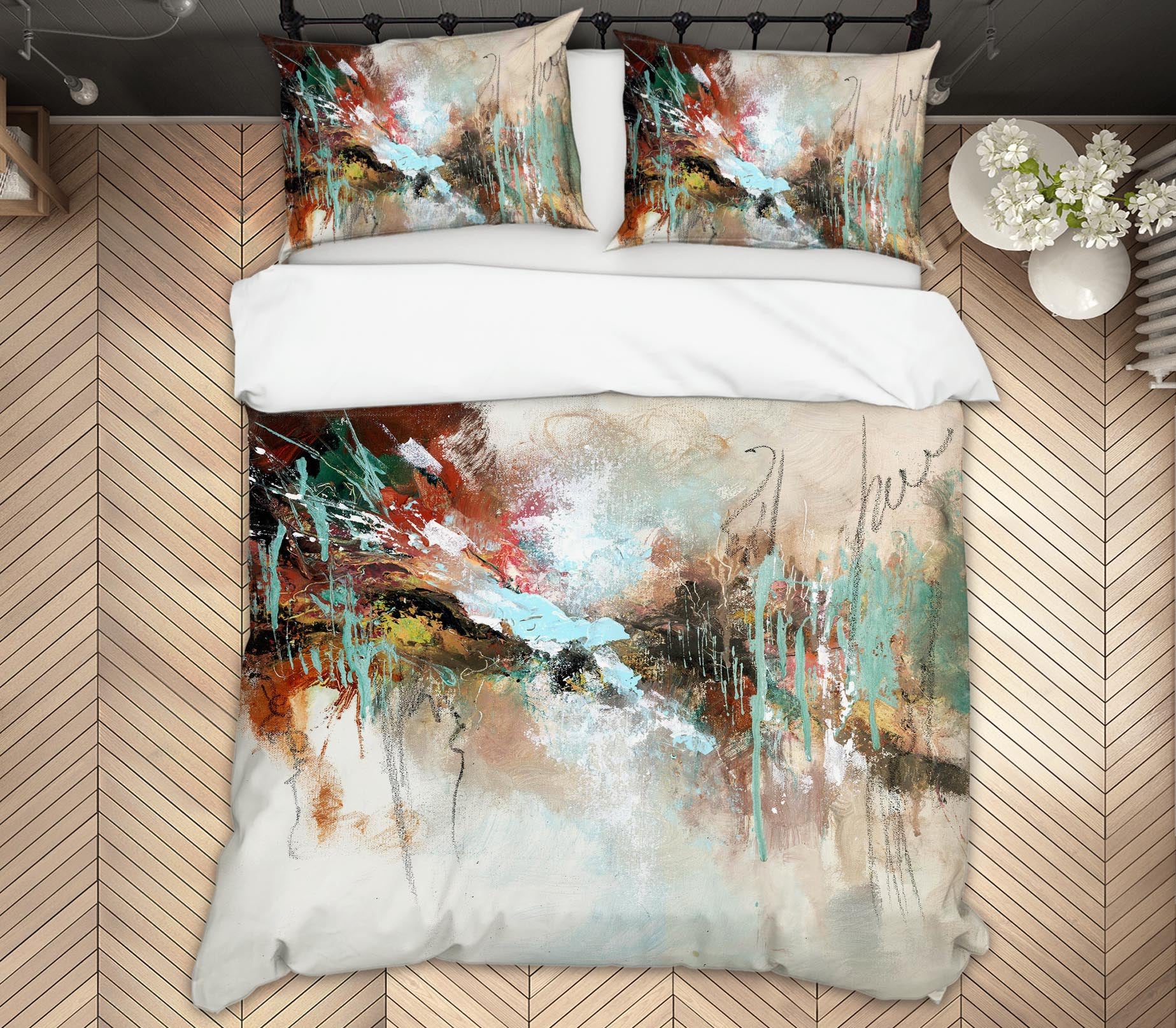 3D Color Graffiti 2008 Anne Farrall Doyle Bedding Bed Pillowcases Quilt