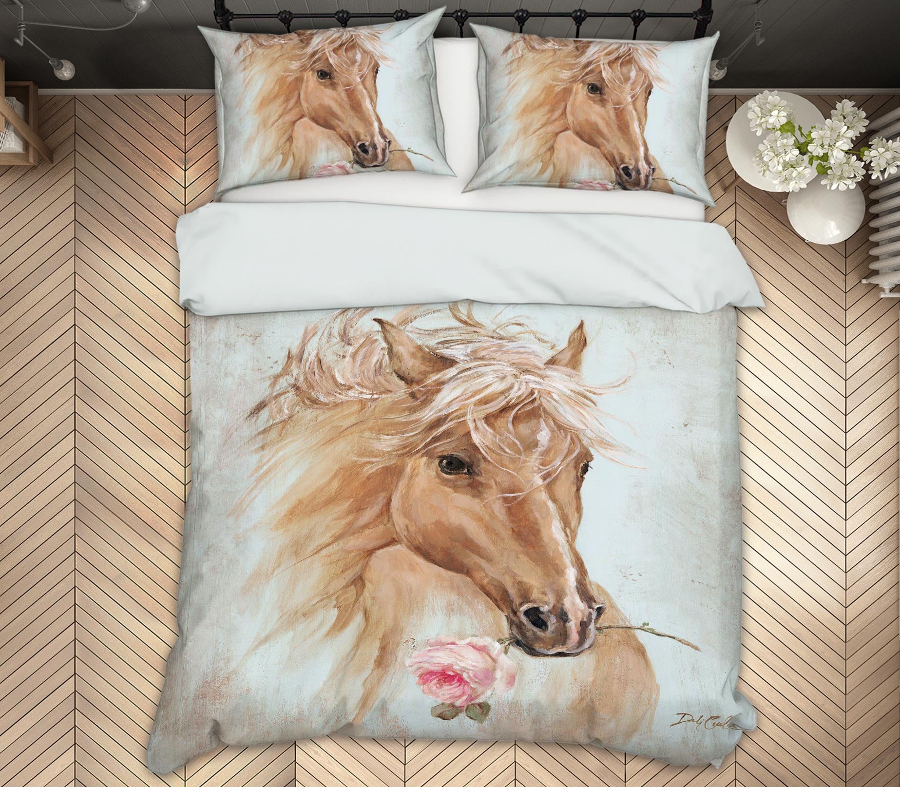 3D Flower Rose horse 2137 Debi Coules Bedding Bed Pillowcases Quilt