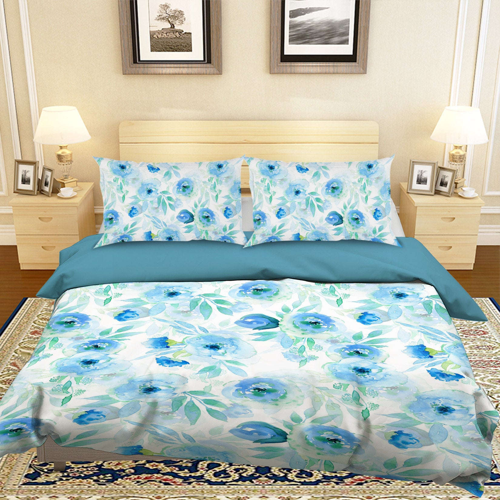 3D Blue Rose 072 Uta Naumann Bedding Bed Pillowcases Quilt