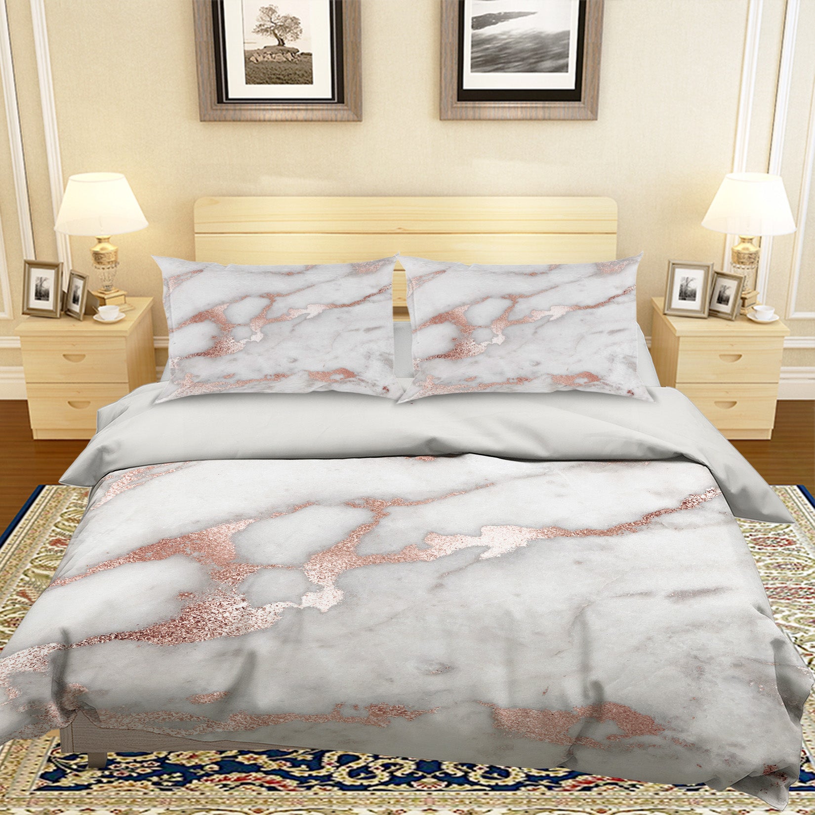 3D Gold Pink 028 Uta Naumann Bedding Bed Pillowcases Quilt