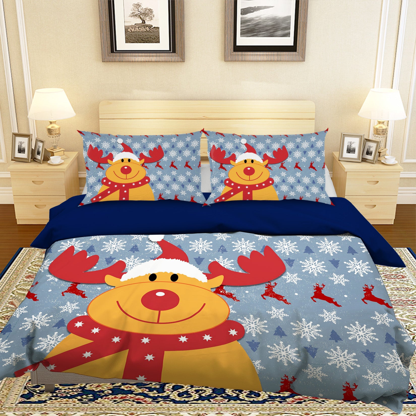 3D Deer 31136 Christmas Quilt Duvet Cover Xmas Bed Pillowcases