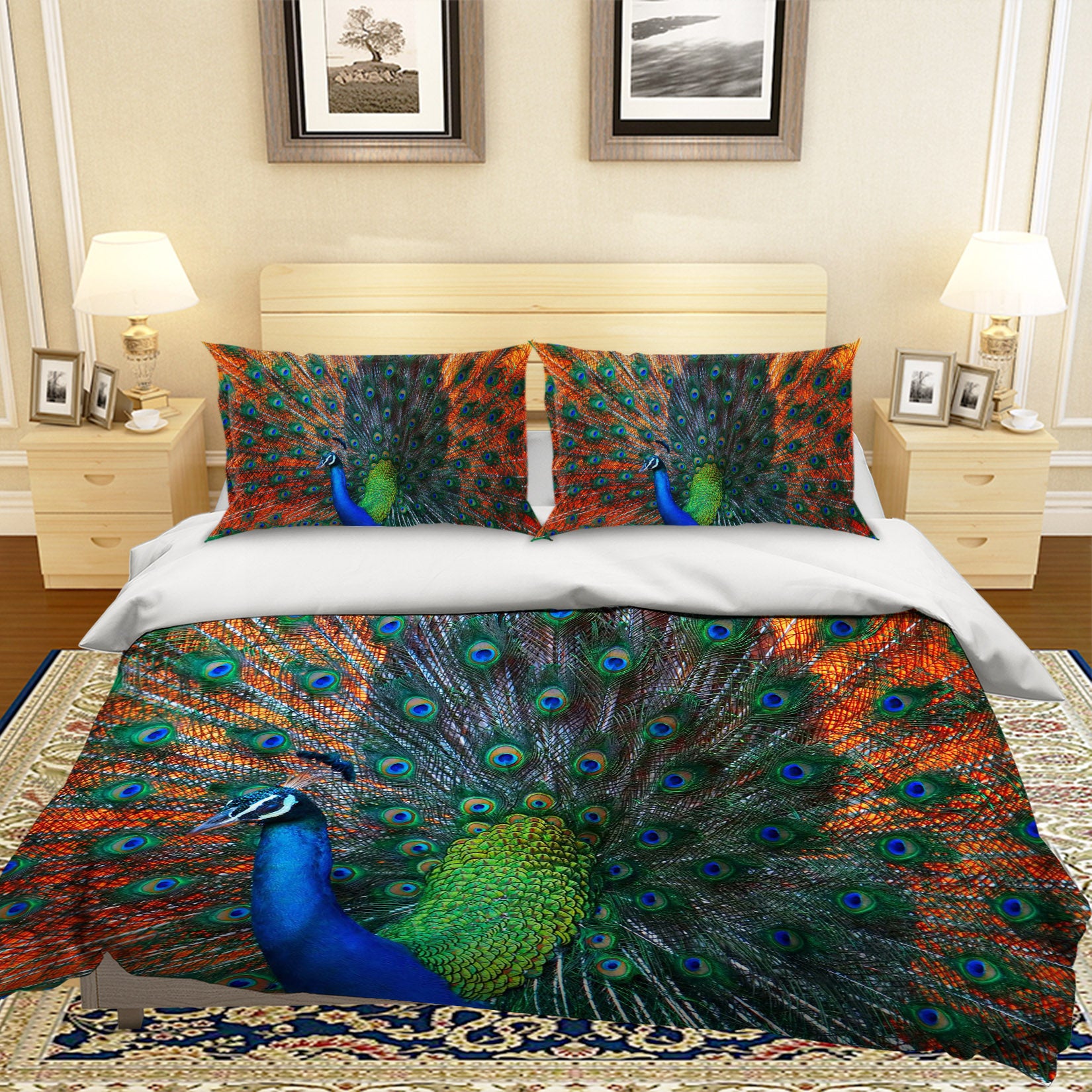 3D Peacock Opening 099 Bed Pillowcases Quilt