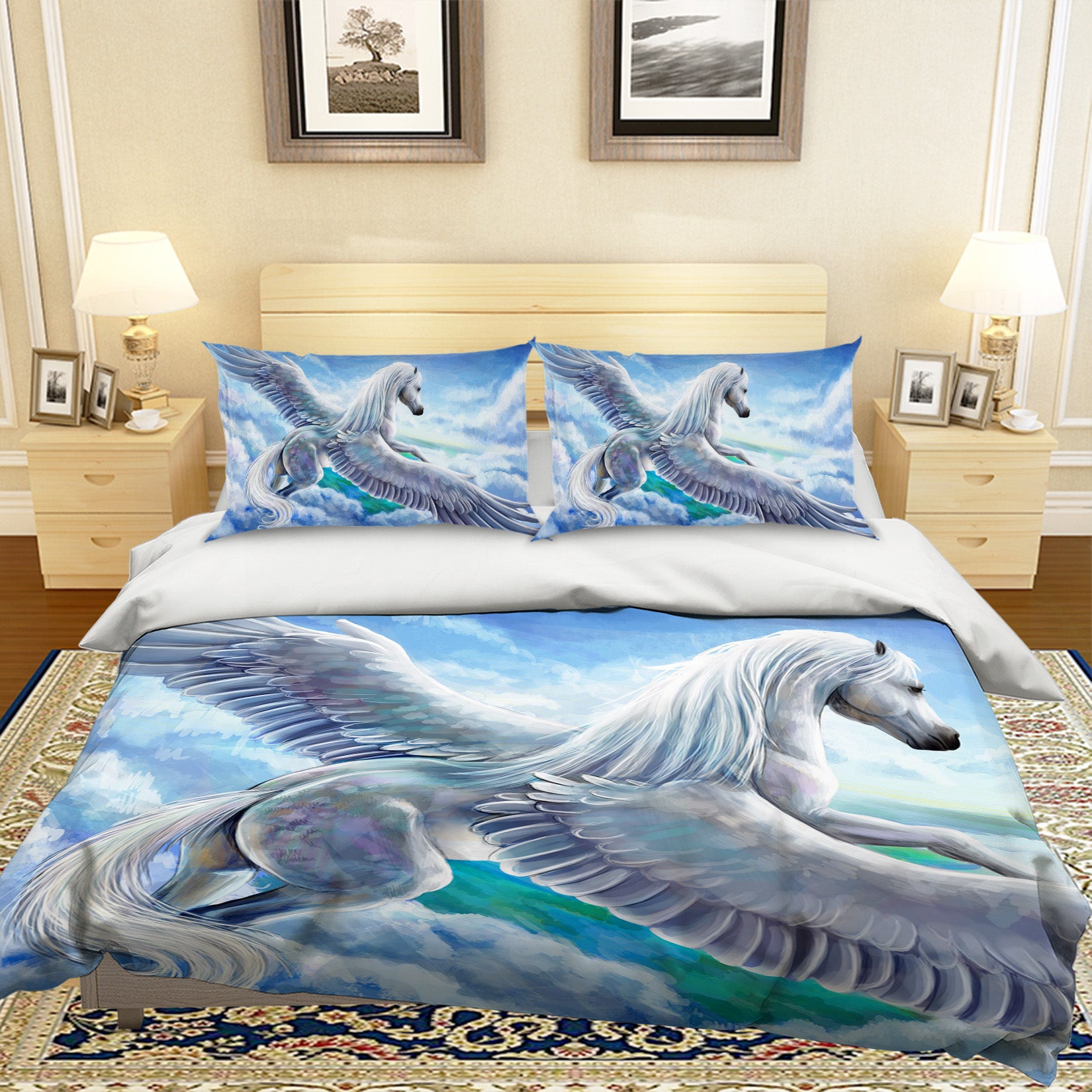3D Pegasus Cloud 094 Bed Pillowcases Quilt