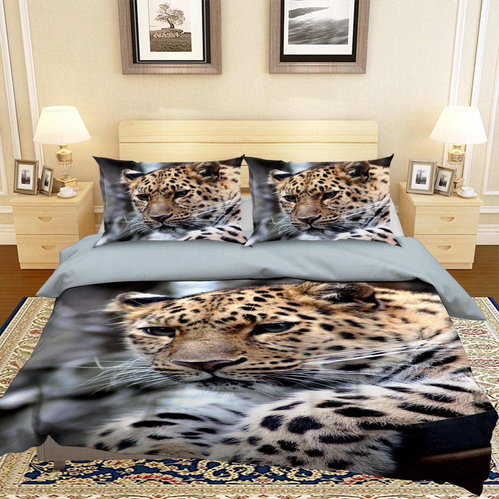 3D Leopard Stone 082 Bed Pillowcases Quilt