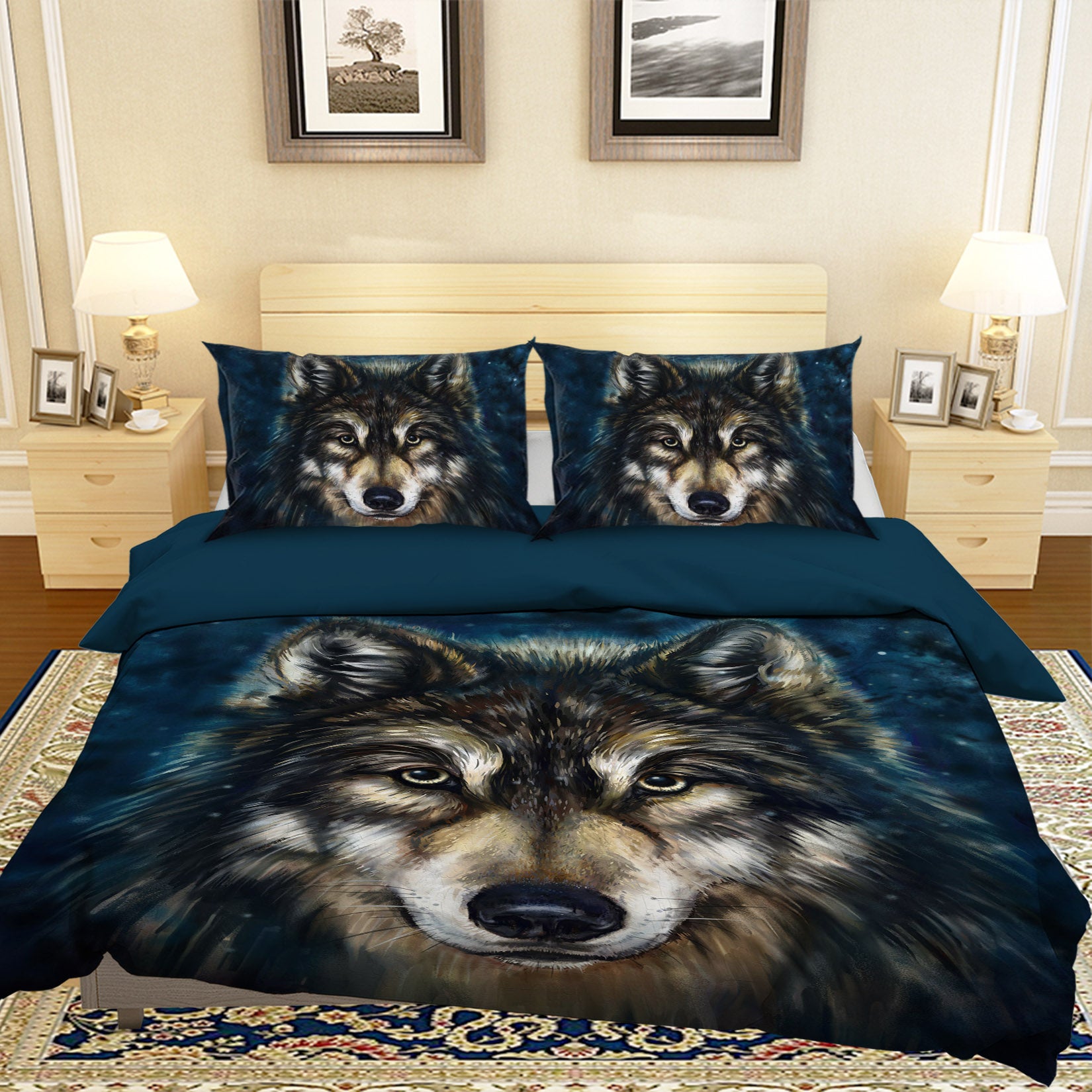 3D Black Wolf 106 Bed Pillowcases Quilt